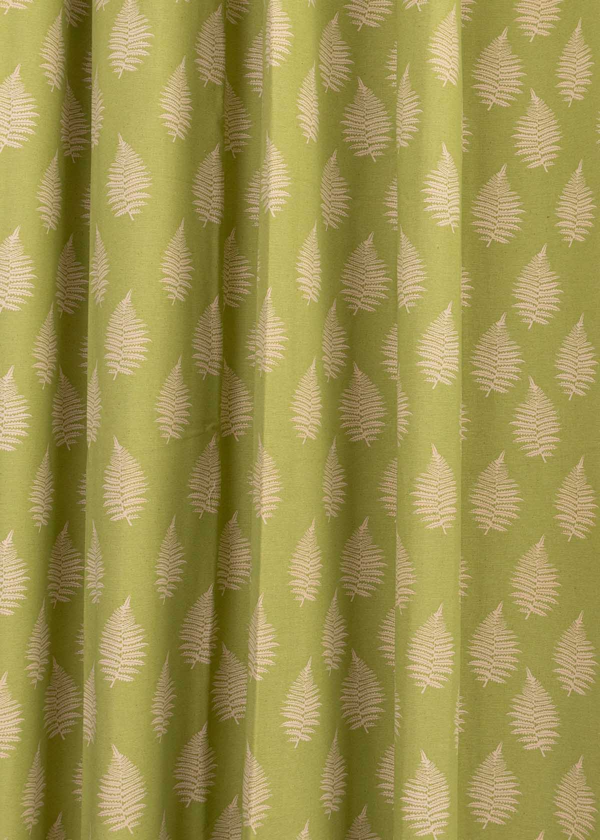 Ferns 100% Customizable Cotton floral curtain for living room - Room darkening - Green