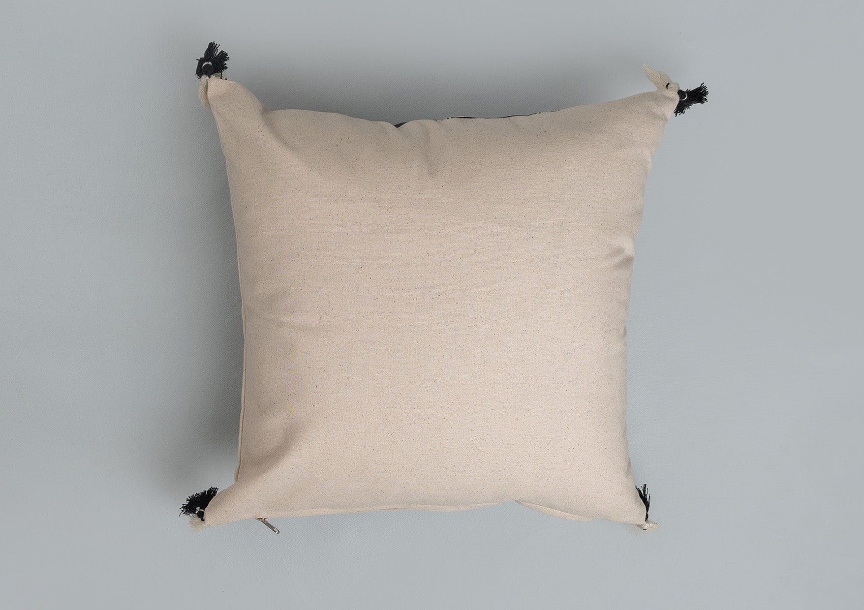 Saga 100% cotton boho geometric cushion cover for sofa - Black