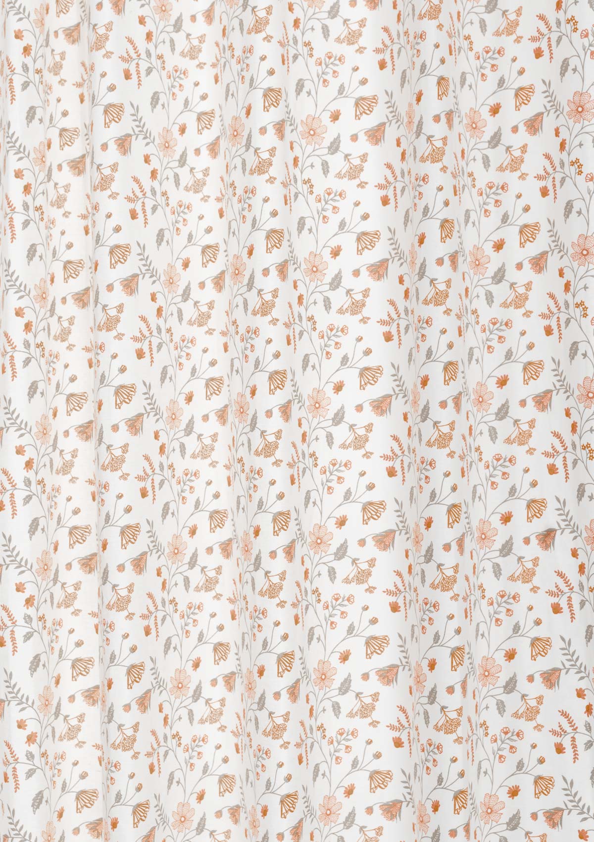 Forest bloom 100% cotton floral curtain for living room - Room darkening - Orange - Pack of 1