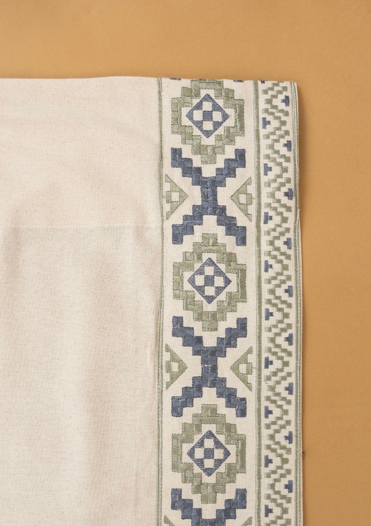 Glen Beige Embroidery Trim Fabric