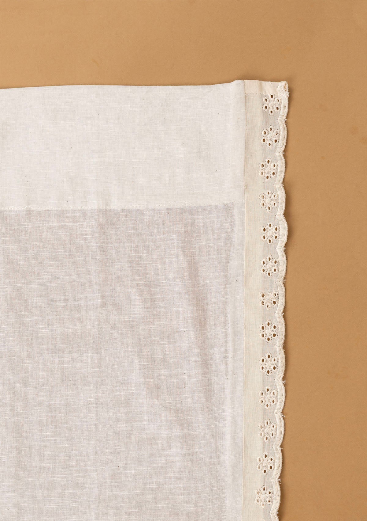 Hakoba Cream Sheer Lace Trim Fabric