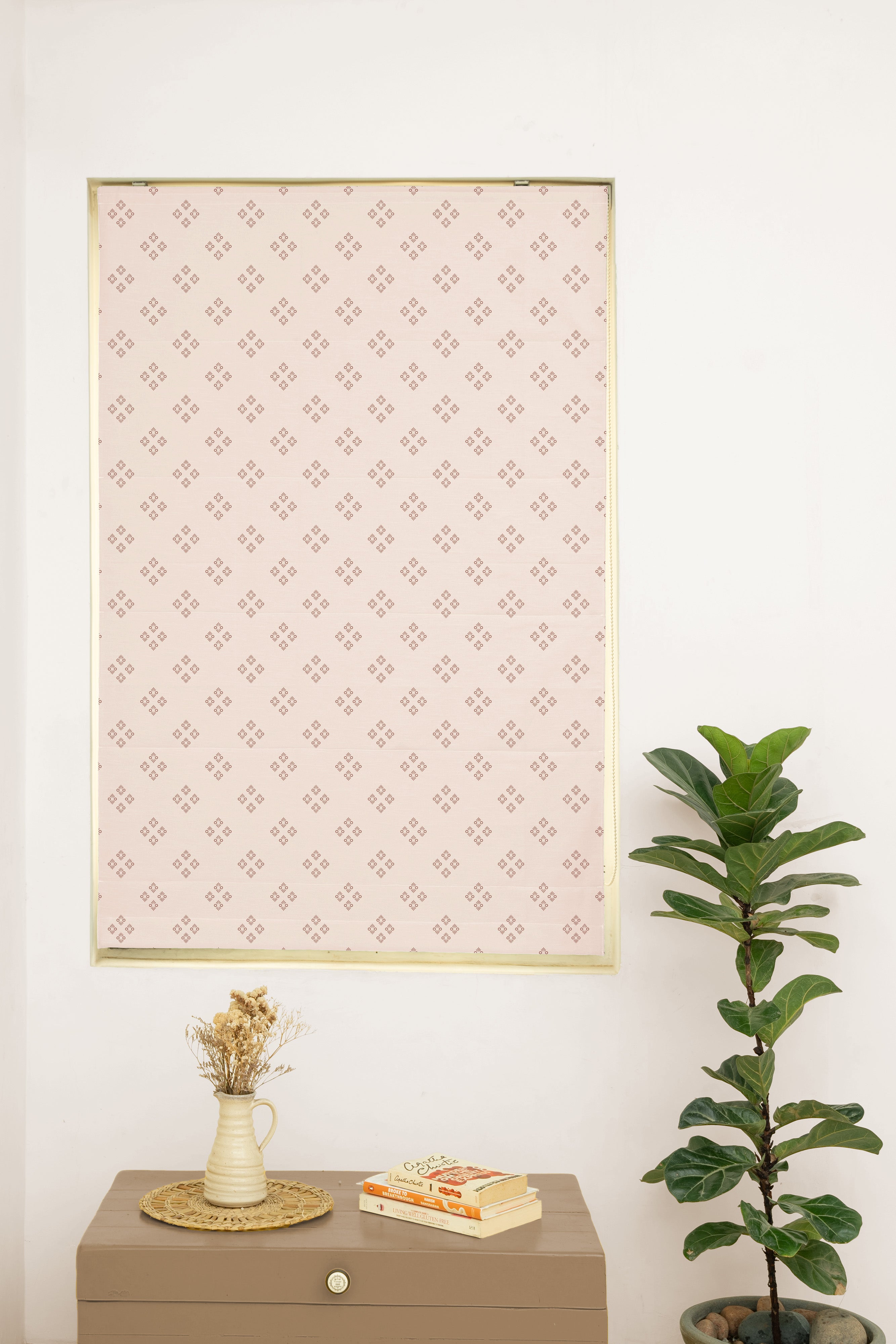 Harvest 100% Customizable Linen floral blind for living room - Room darkening