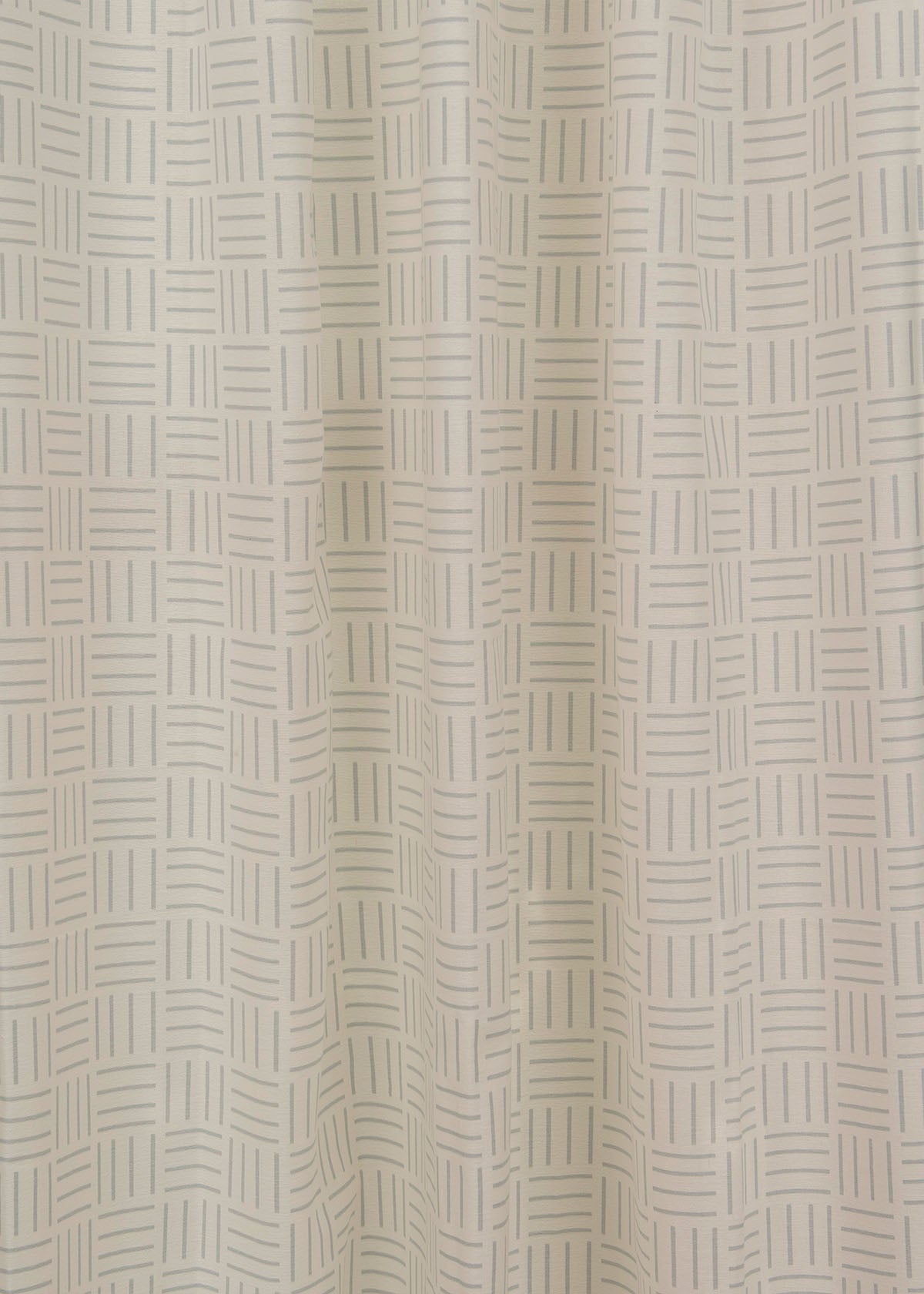 Hashlines Printed Cotton Curtain - Grey