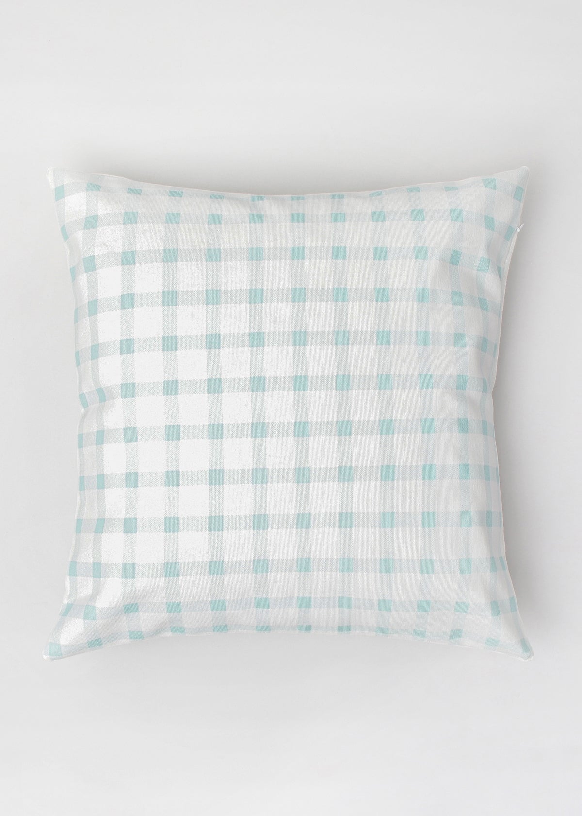 Ice Blue Gingham Cushion Cover