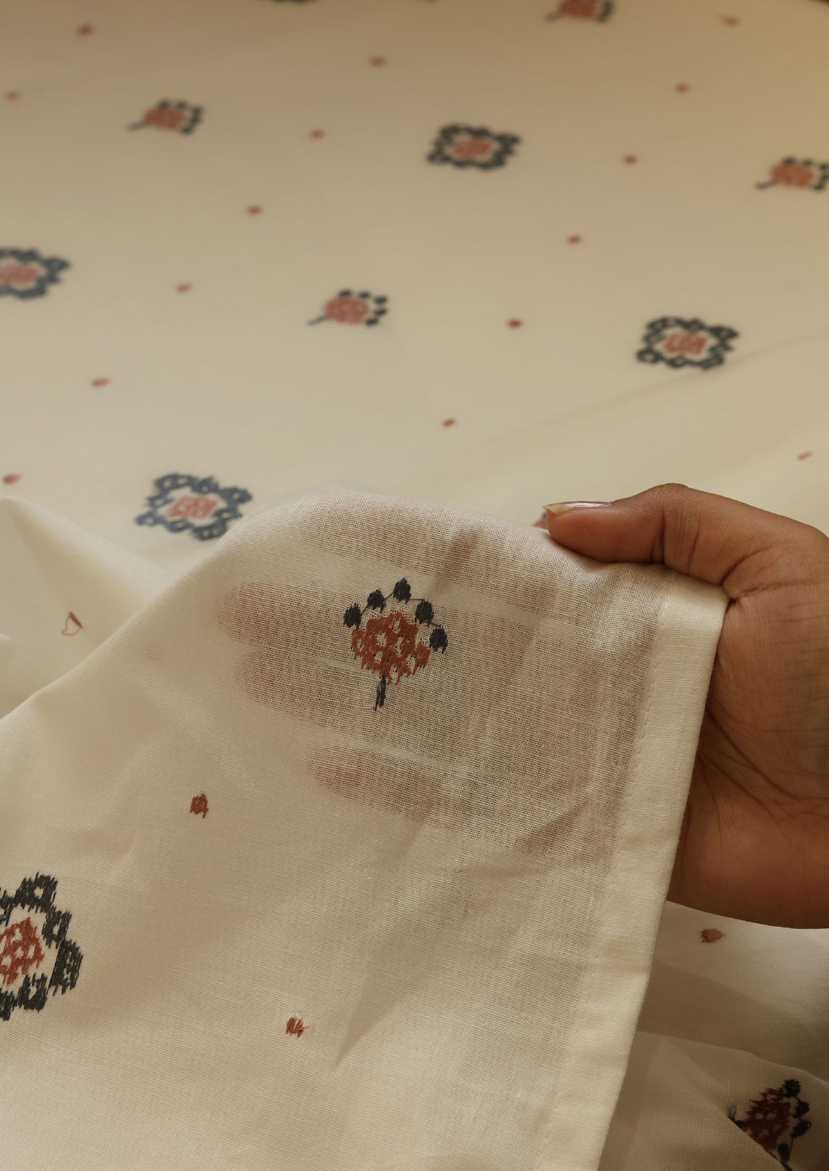 Ira Pink & blue | 100% Cotton Sheer Embroidered | Light Filtering Fabric