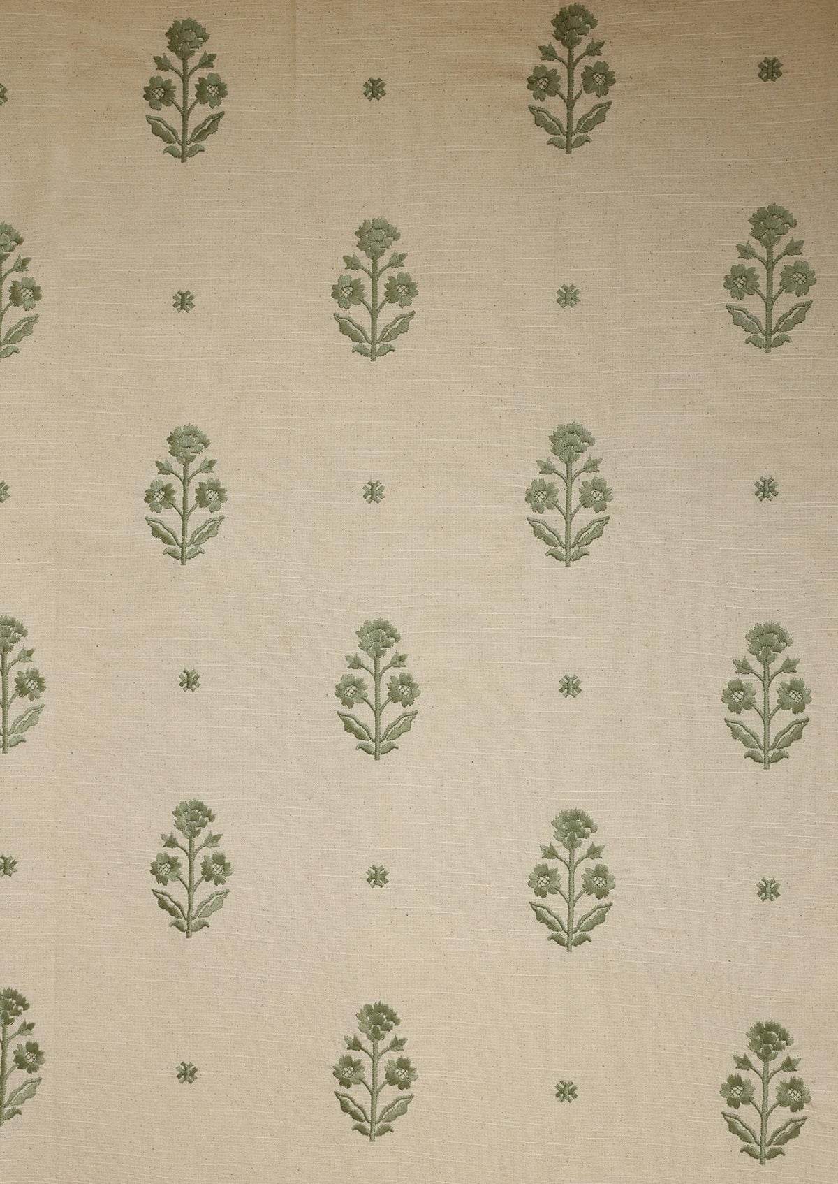 Juhi Green | 100% Cotton Embroidered | Light Reduction Fabric