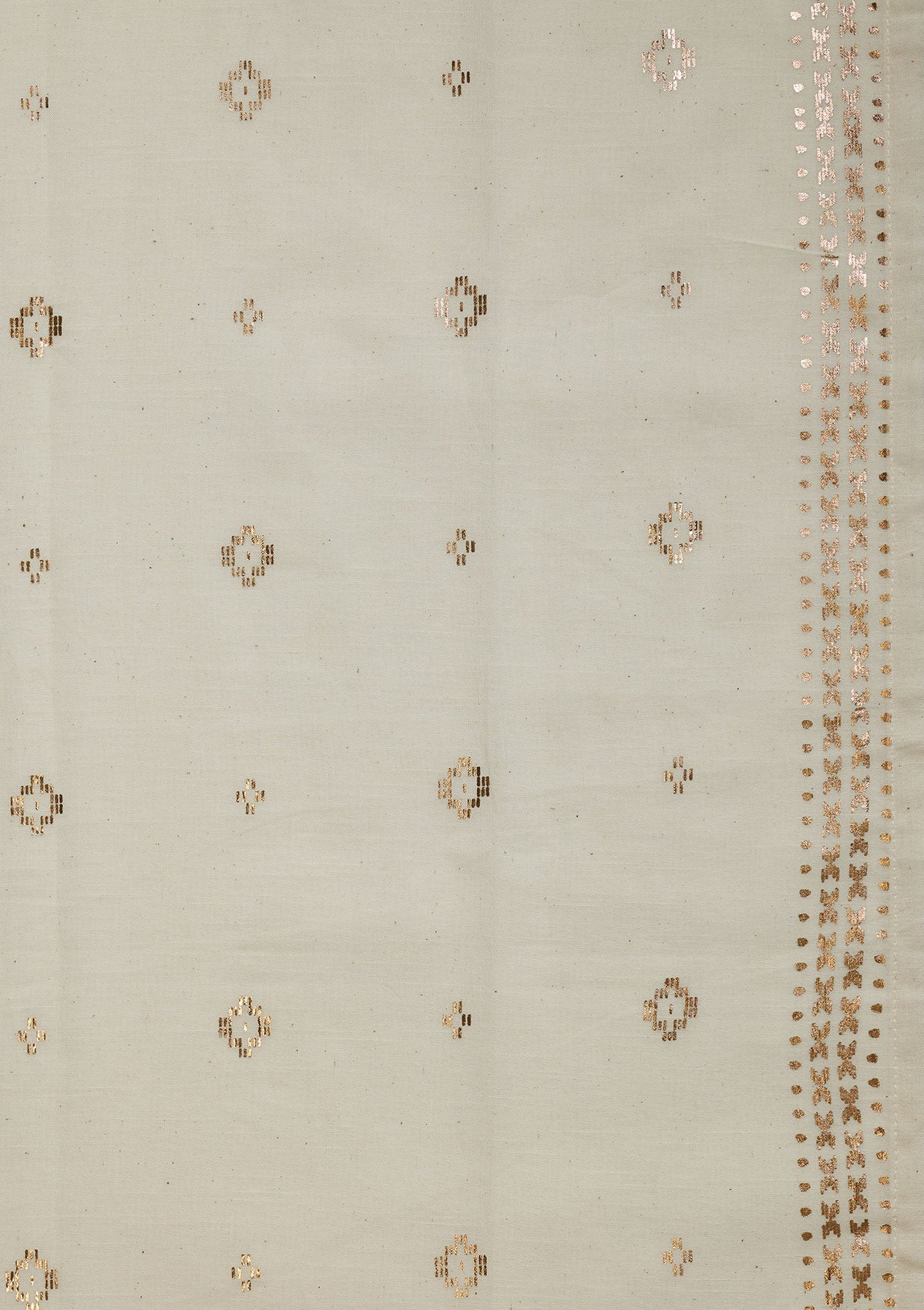 Kani Beige & Copper | 100% Cotton Sheer Foil Print | Light Filtering Fabric