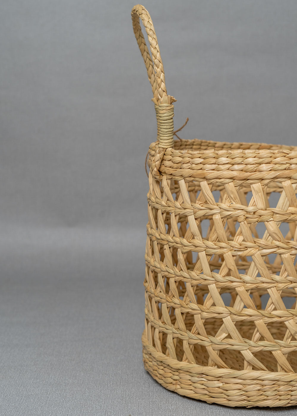 Woven Grass Planter With Handle