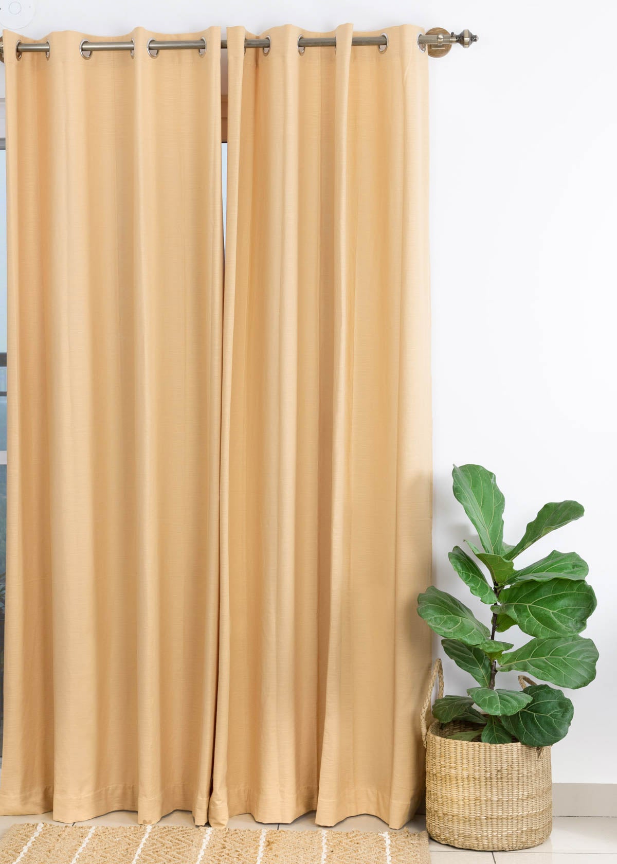 Latte Cotton Curtain  - Single