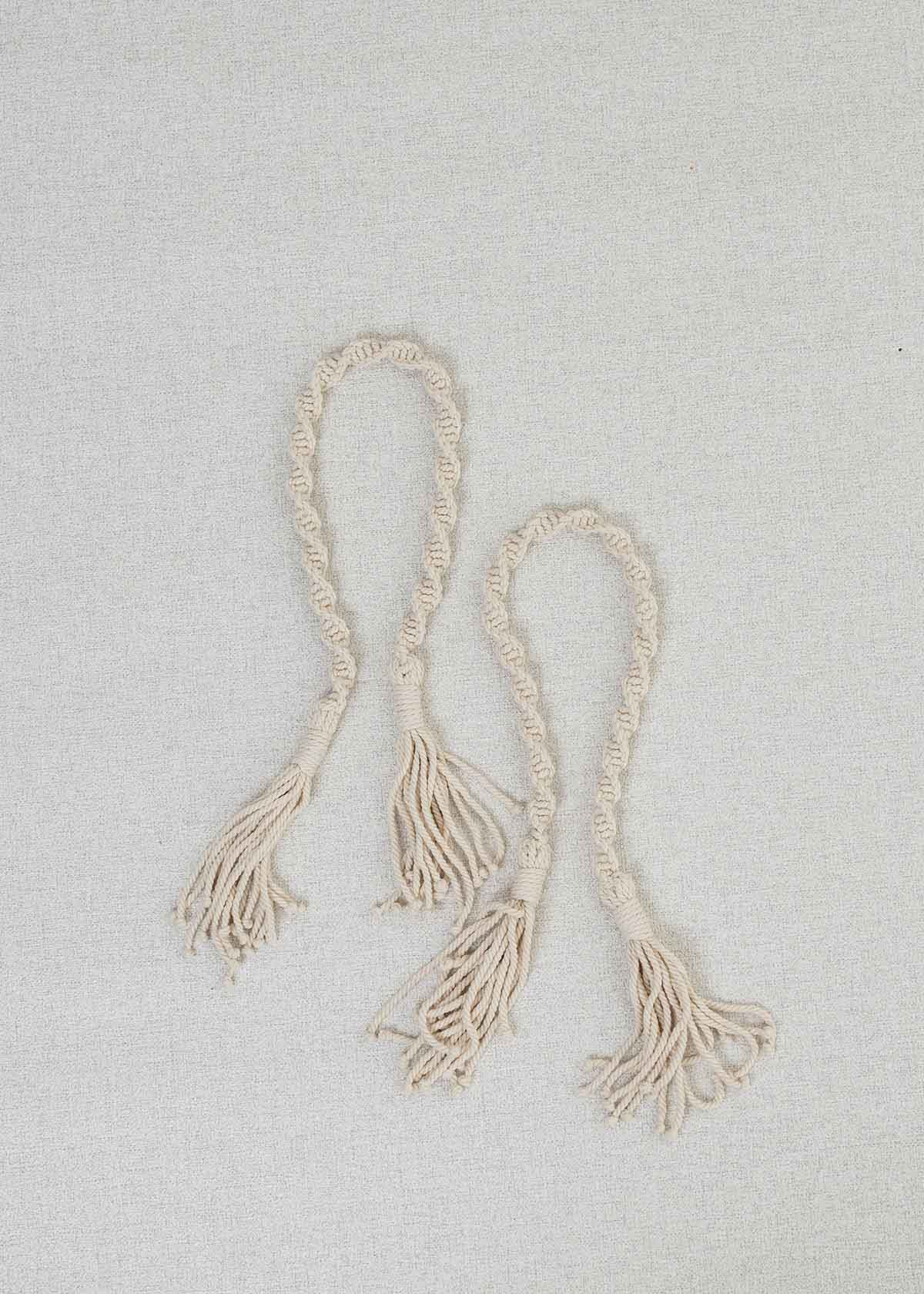 Macrame Twisted Curtain Tie Backs