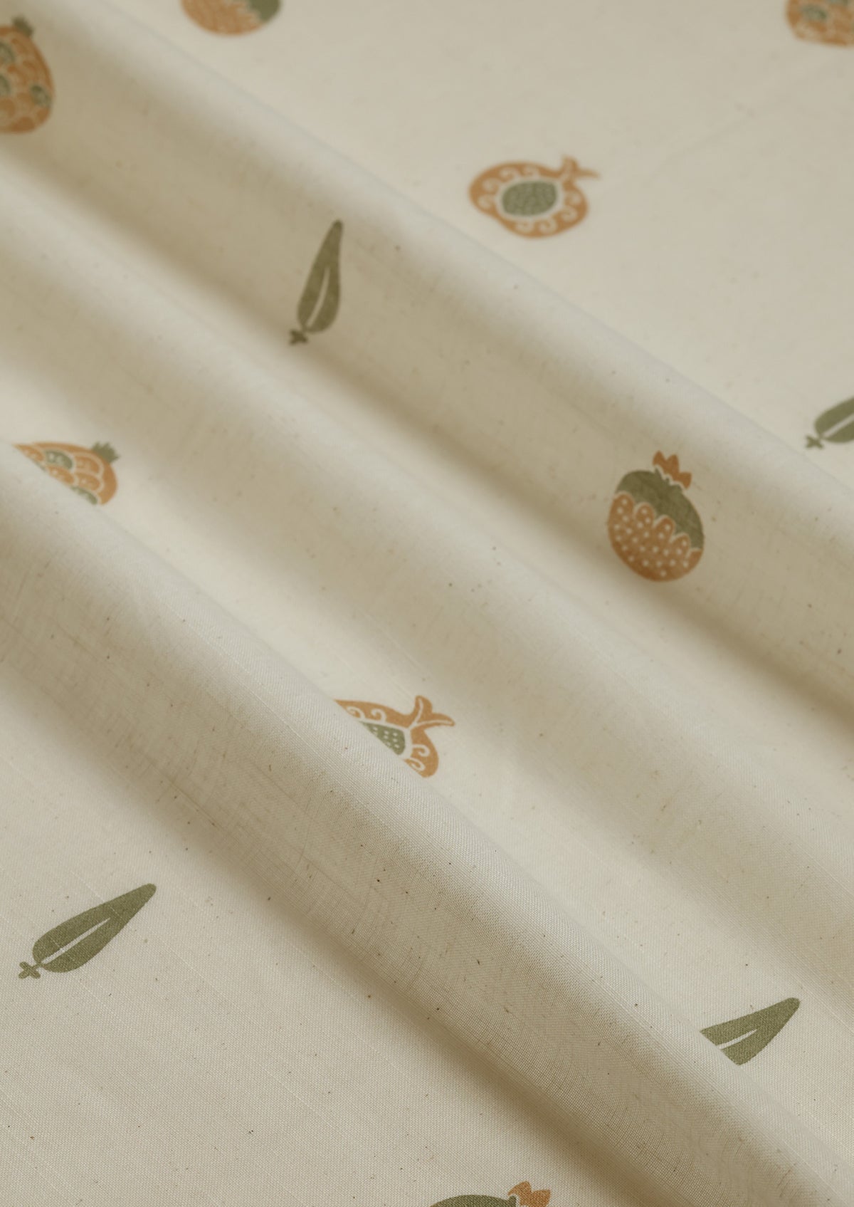 Madhuram Green & Beige | 100% Cotton Sheer Printed | Light Filtering Fabric