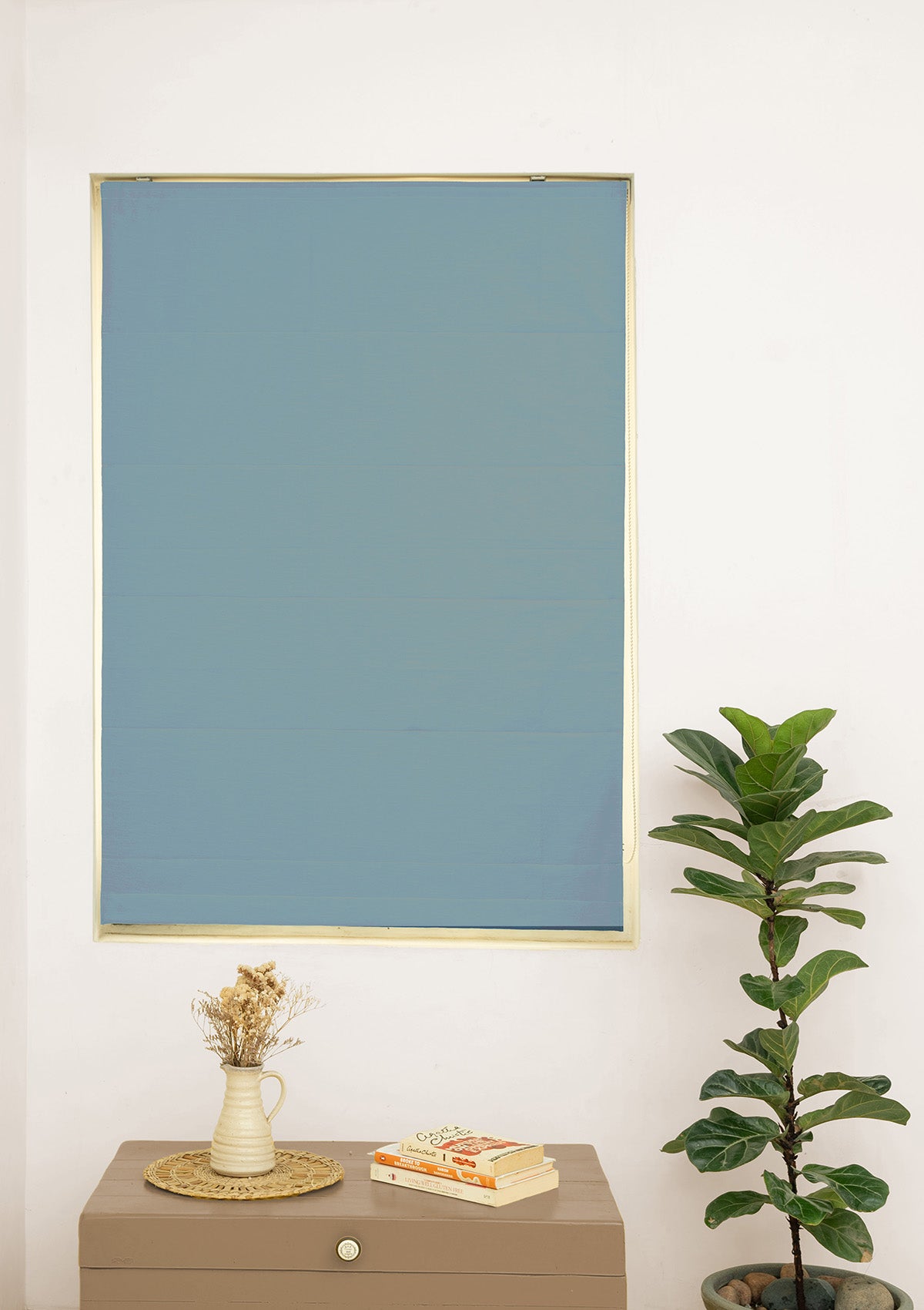 Marine Teal Solid 100% Cotton Blind For Bedroom | Room Darkening