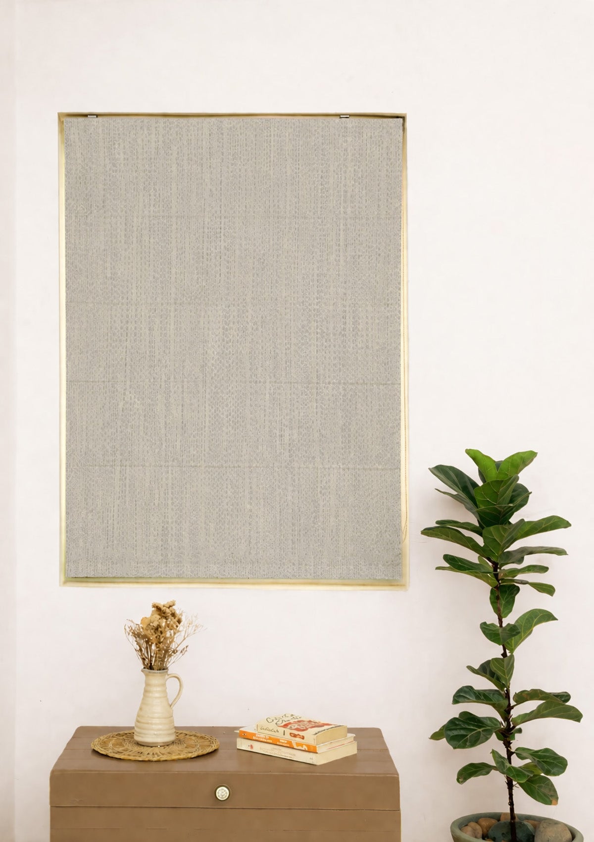 Matcha Green Textured 100% Cotton Blind For Living Room | Light Filtering