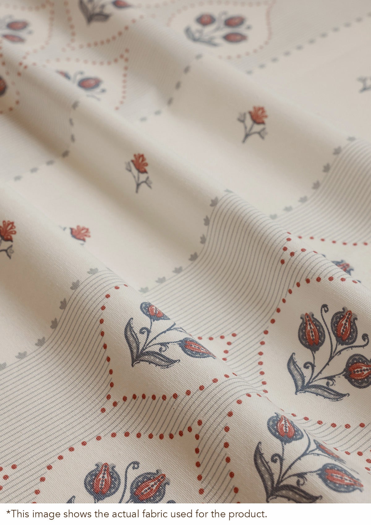 Meher Blue Floral 100% Cotton Printed Blind For Livingroom / Bedroom | Light Reduction
