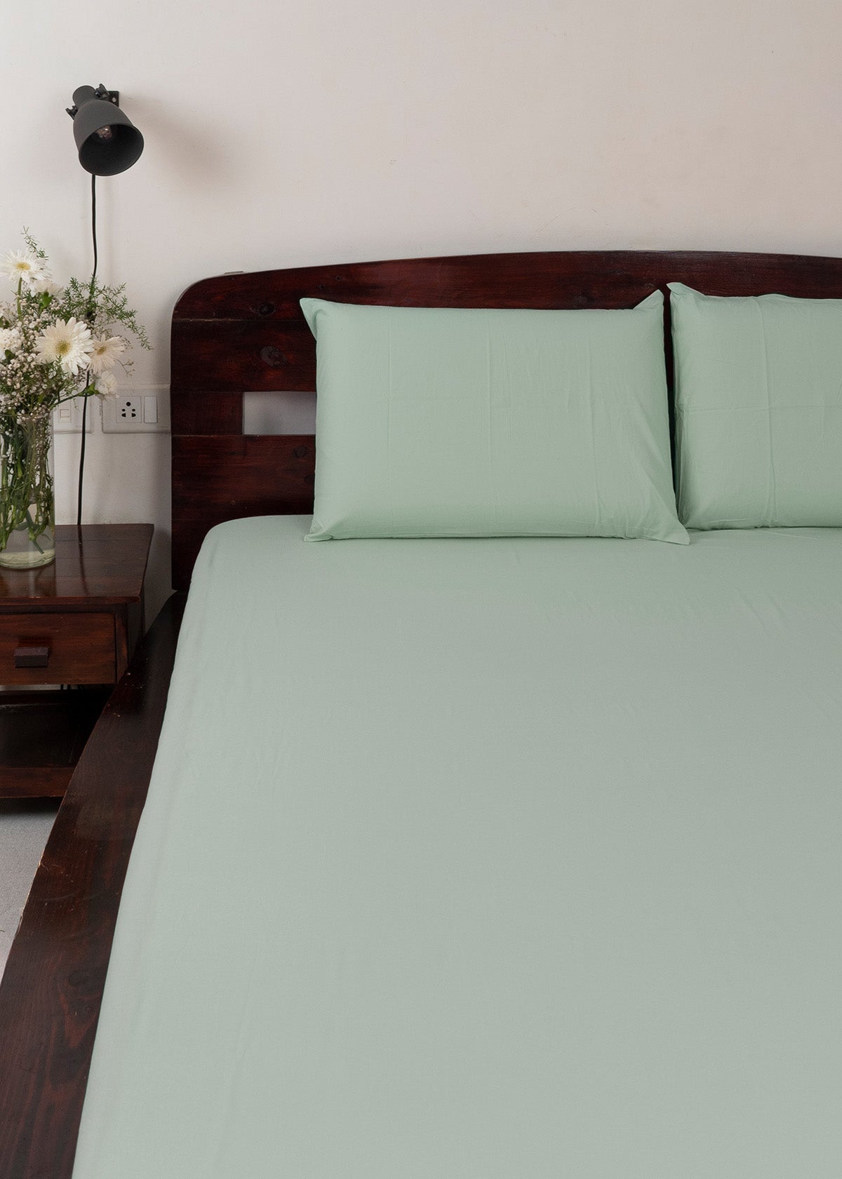 Solid Cotton Fitted Sheet - Mint