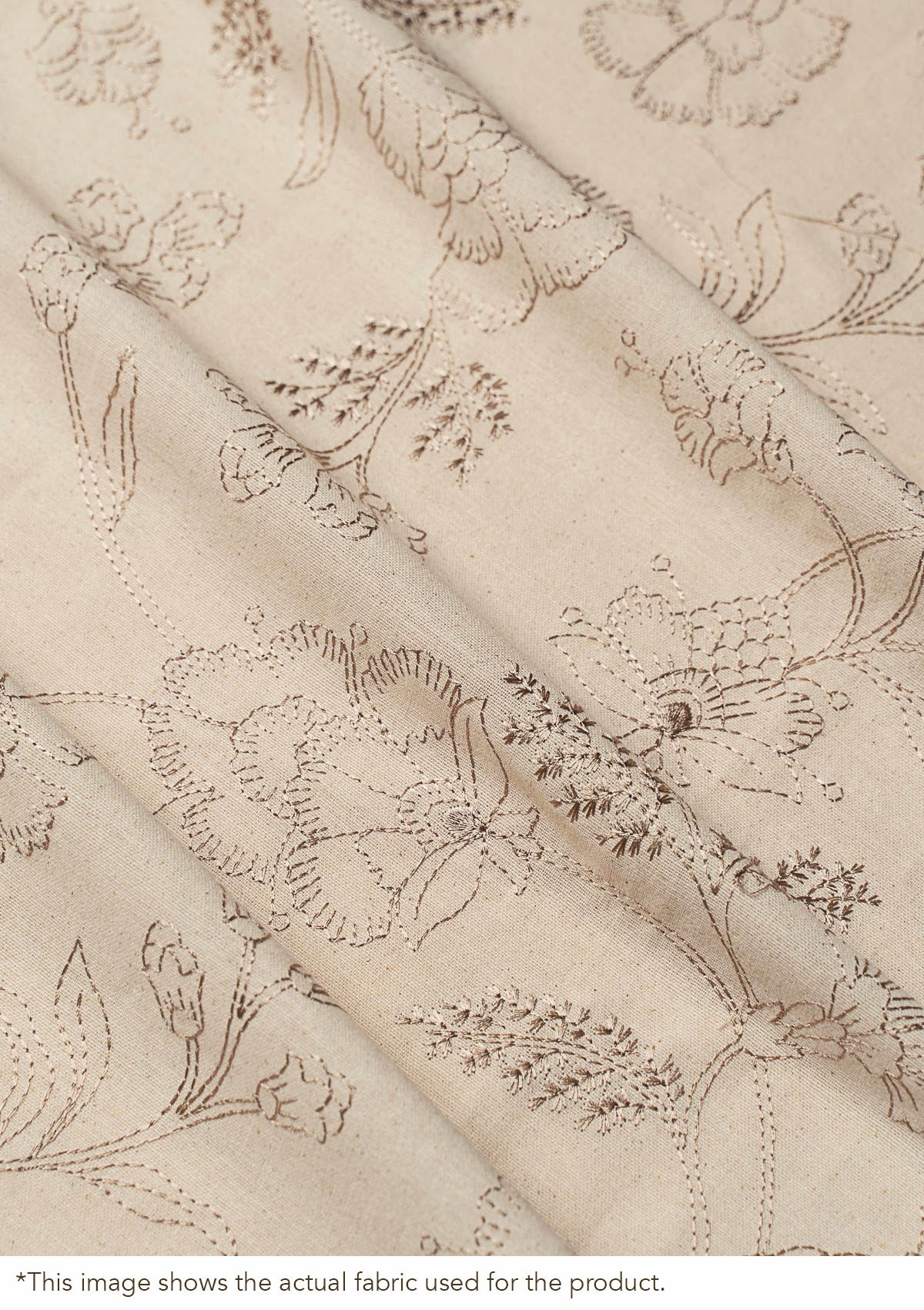 Mukta 100% Cotton Embroidered Customizable blind for livingroom & Bedrooms-Light Reduction-Brown & Beige