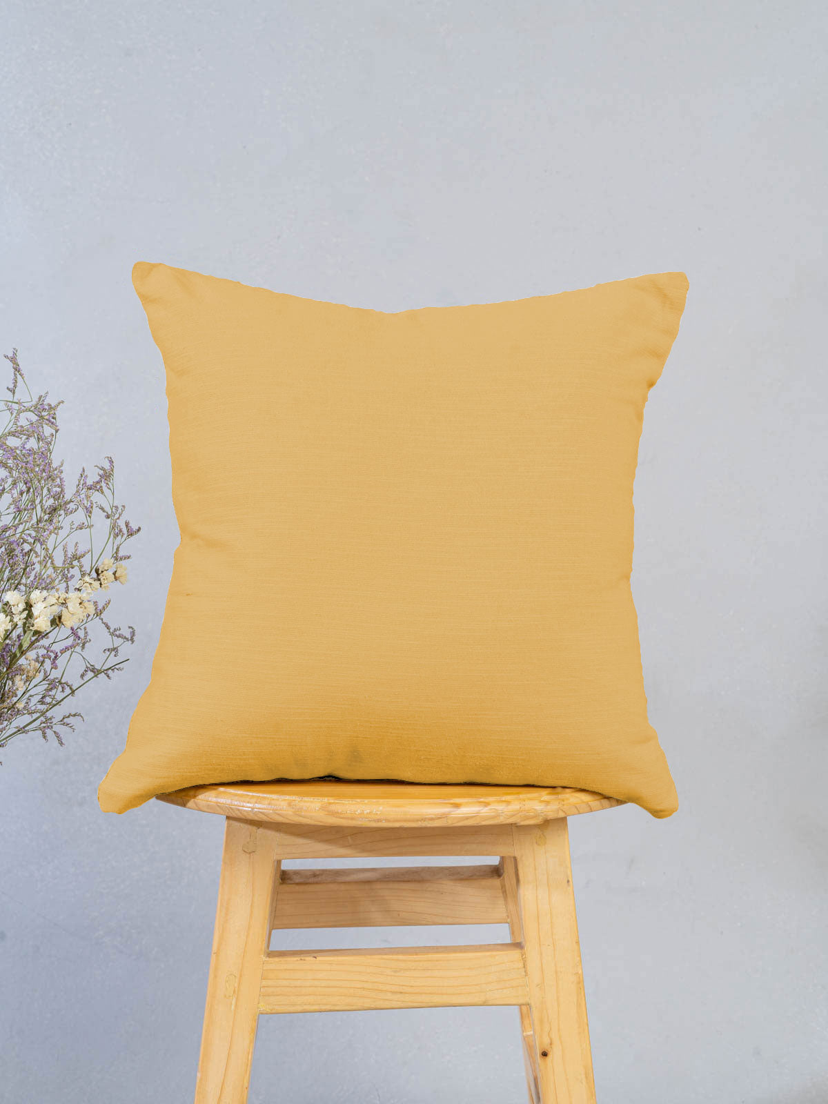 Solid Mustard 100% cotton plain cushion cover for sofa