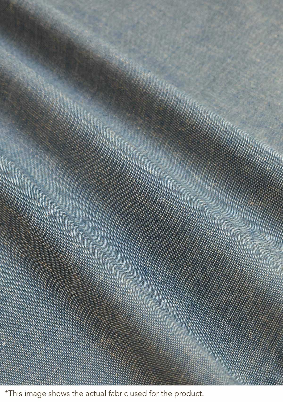 Nilgiri Blue Solid Linen Cotton Blend Textured Blind For Livingroom / Bedroom | Room Darkening