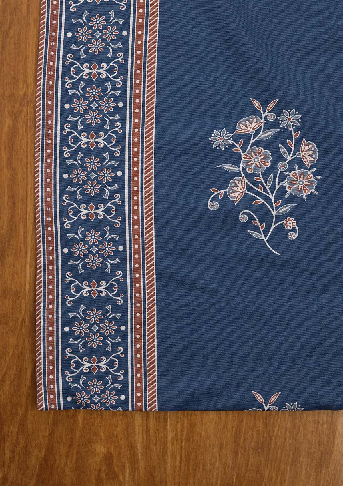 Neela 100% Cotton Ethnic Printed Indigo Table Cloth