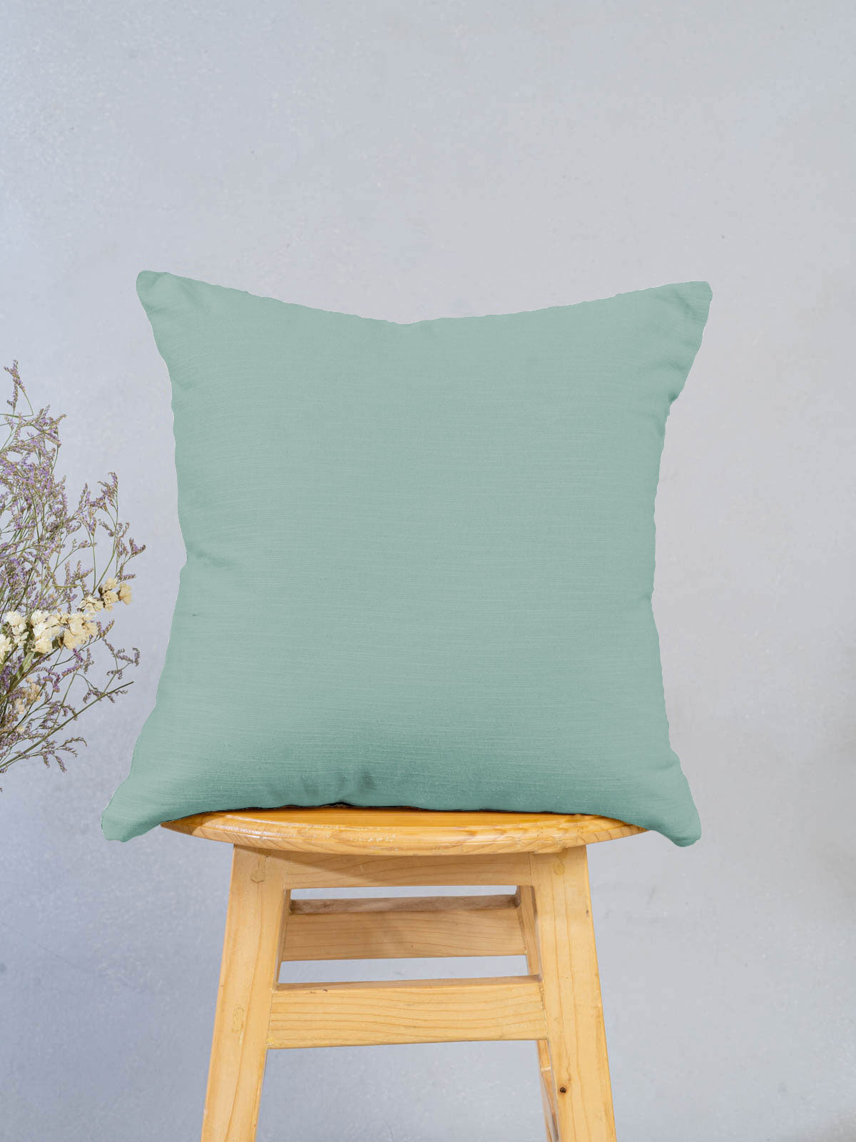 Solid 100% cotton customizable  cushion cover for sofa - Nile Blue