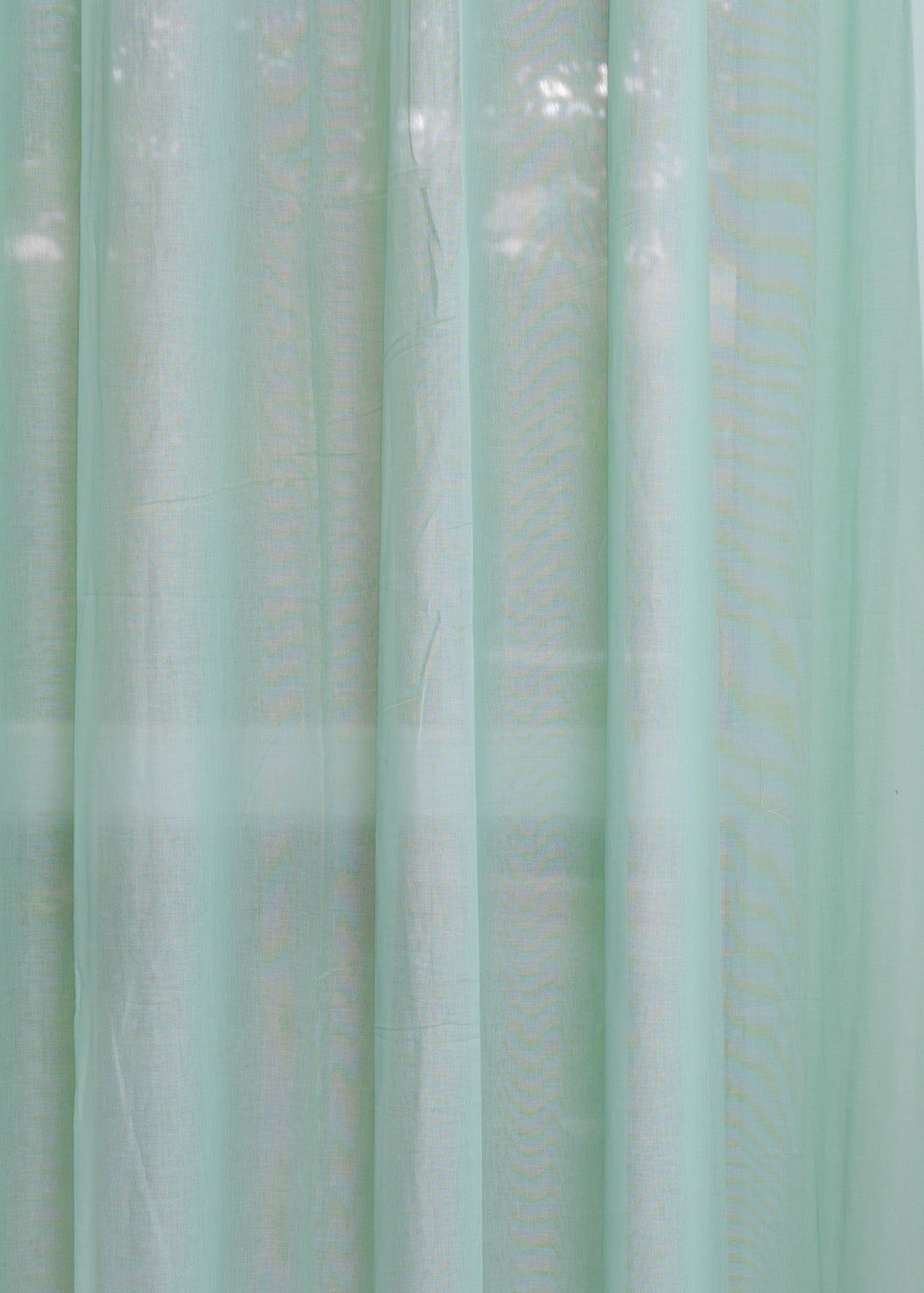 Solid Nile Blue sheer 100% Customizable Cotton plain curtain for Living room & bedroom - Light filtering