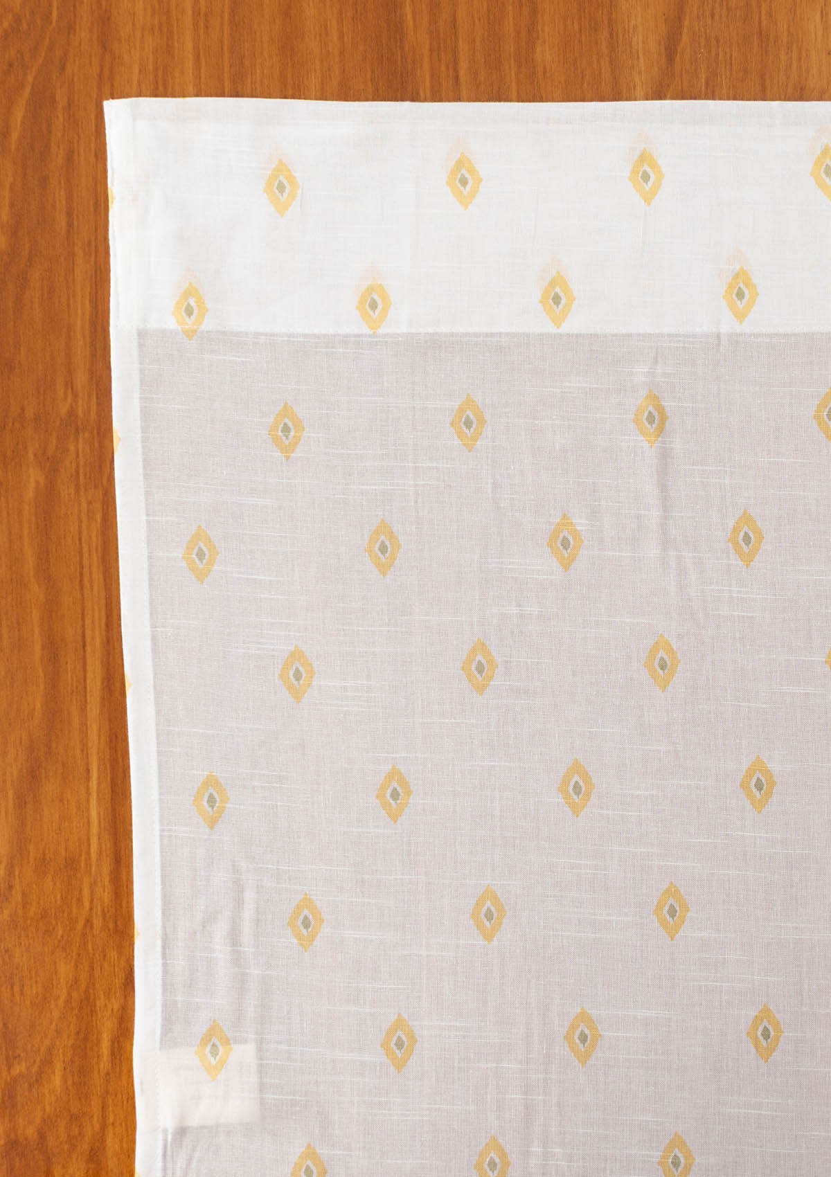 Noor minimal 100% cotton sheer curtain for living room - Light filtering - Yellow - Single Piece
