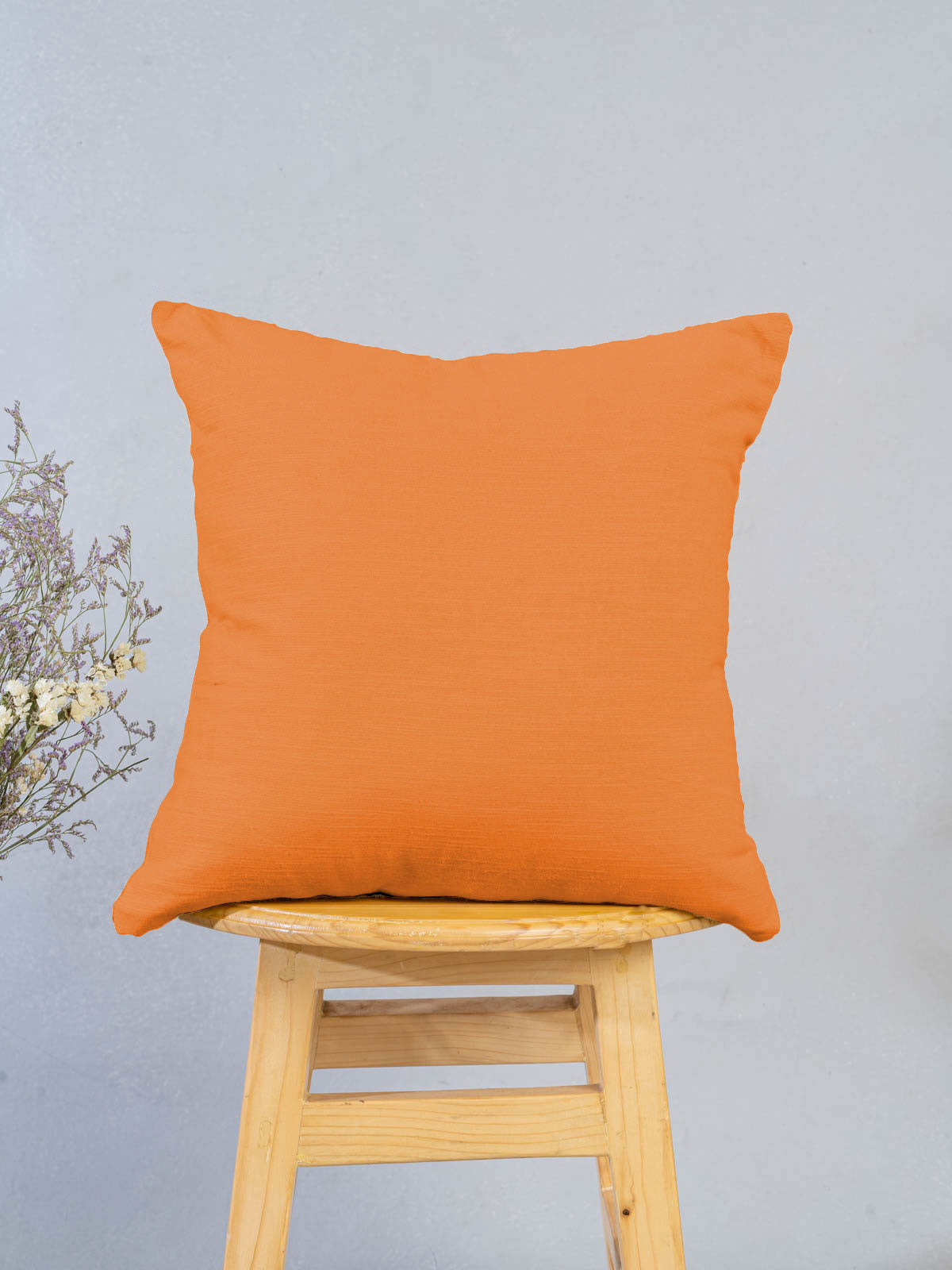 Solid 100% cotton customizable cushion cover for sofa - Orange
