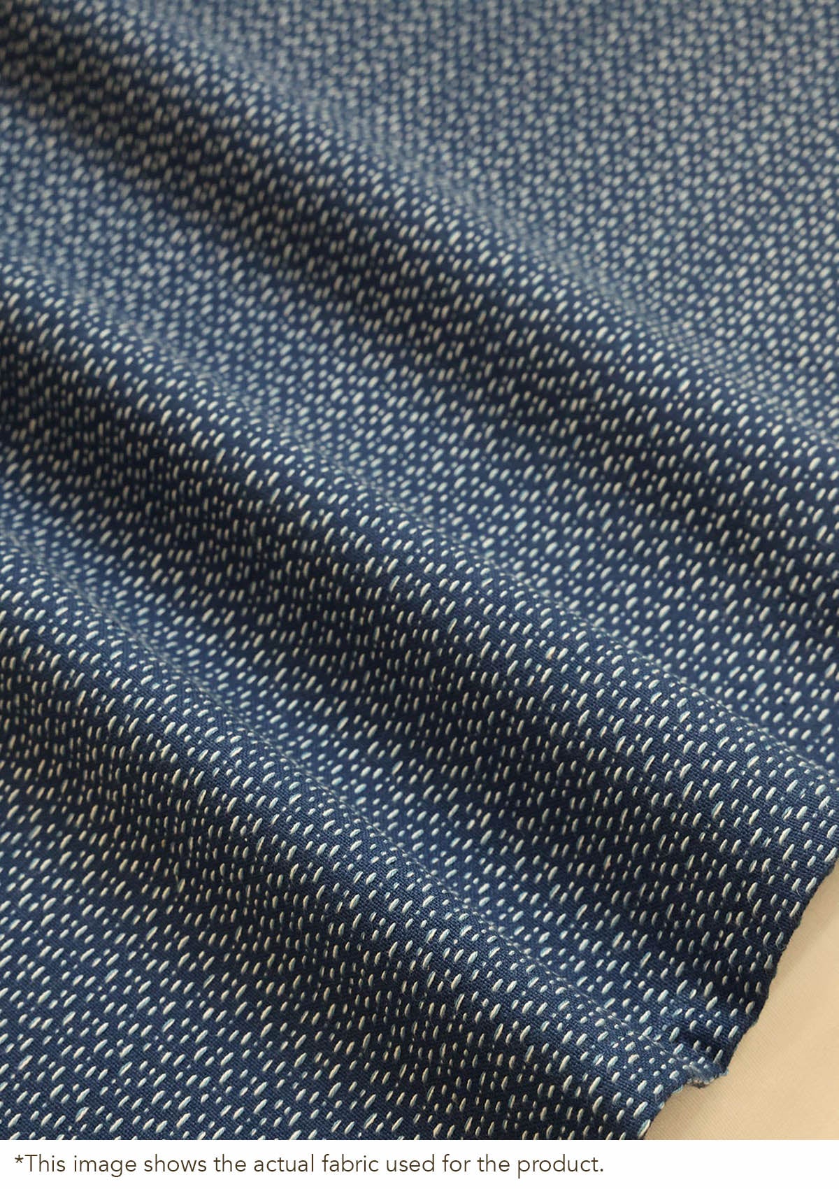 Pacific Blue 100% Cotton Textured Blind For Livingroom / Bedroom | Room Darkening