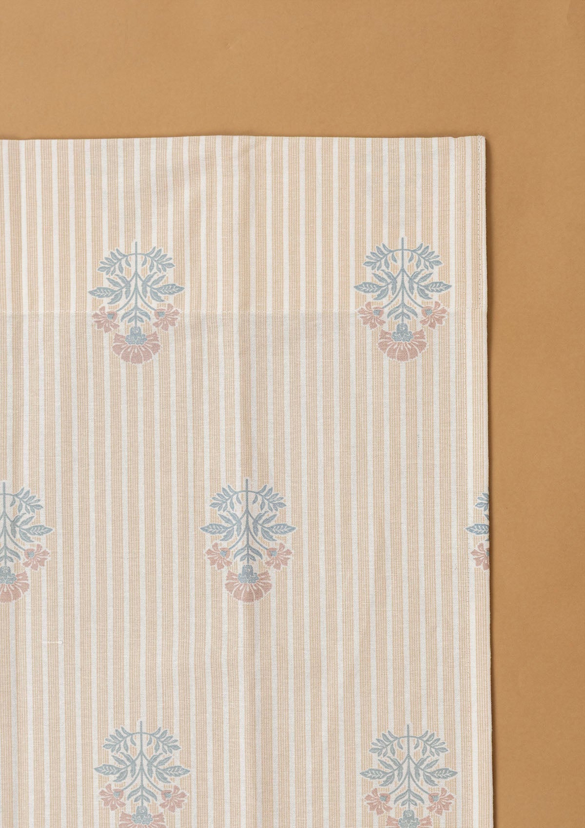 Peony Cream Floral Printed 100% Cotton Curtain For Living Room | Light Reduction | Single Piece