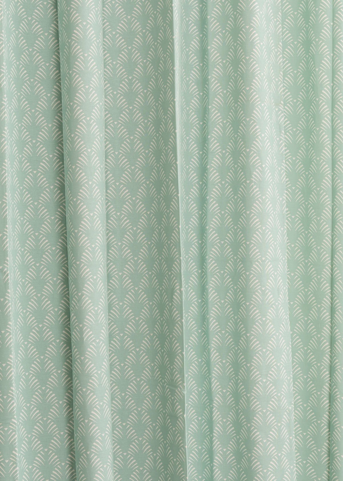 Pergola Printed Cotton Curtain - Nile Blue