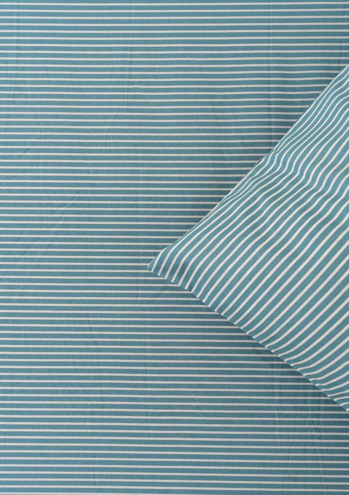 Stripes Fitted Sheet - Turquoise