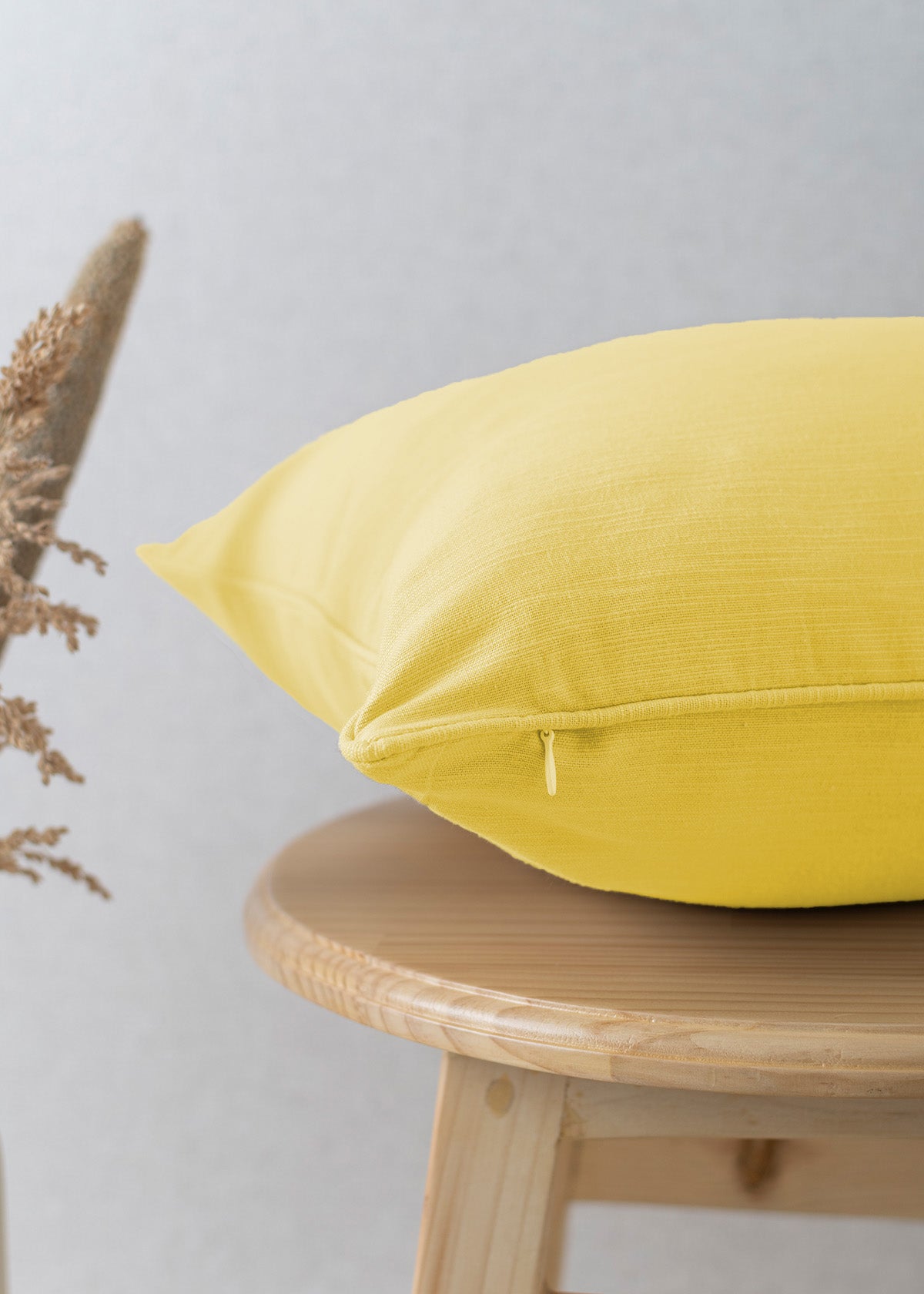 Solid Primrose Yellow 100% cotton plain cushion cover for sofa