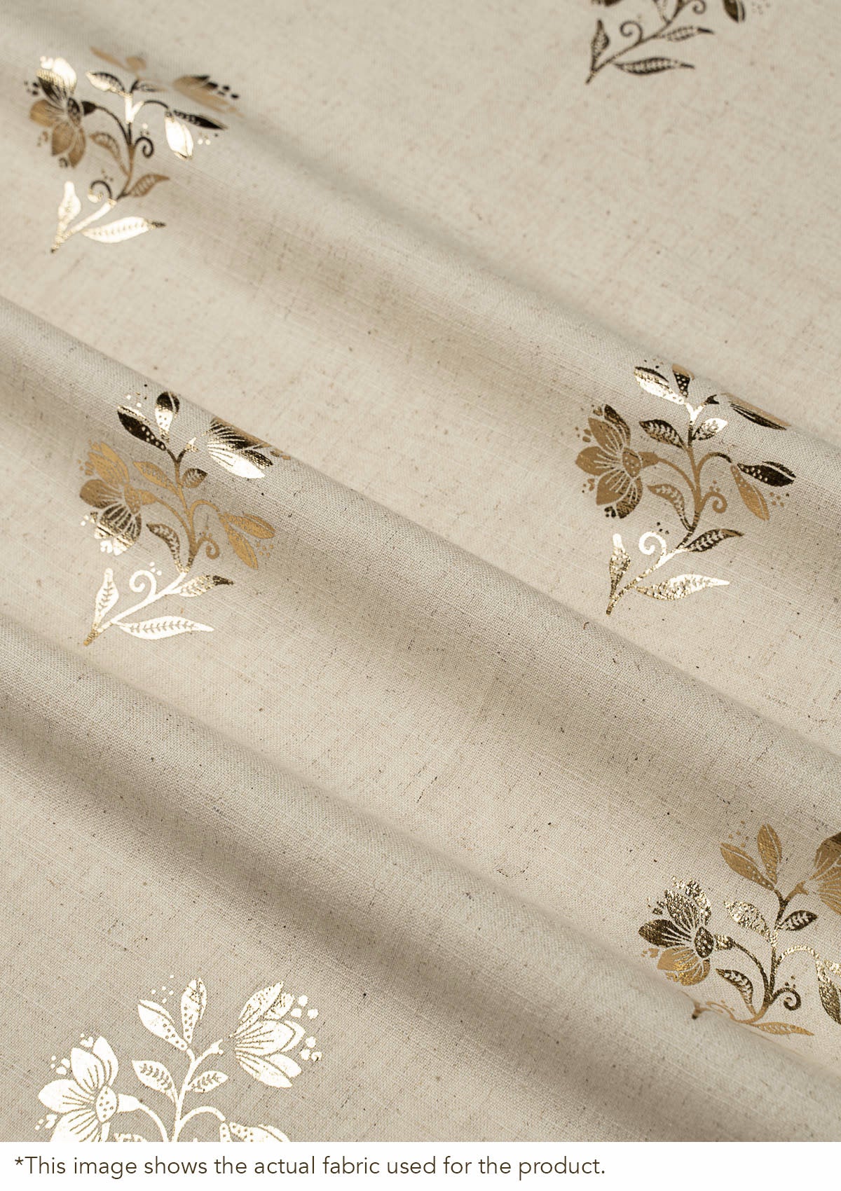 Roha Linen Cotton Gold printed Customizable blind for livingroom & Bedrooms  - Light Reduction - Beige