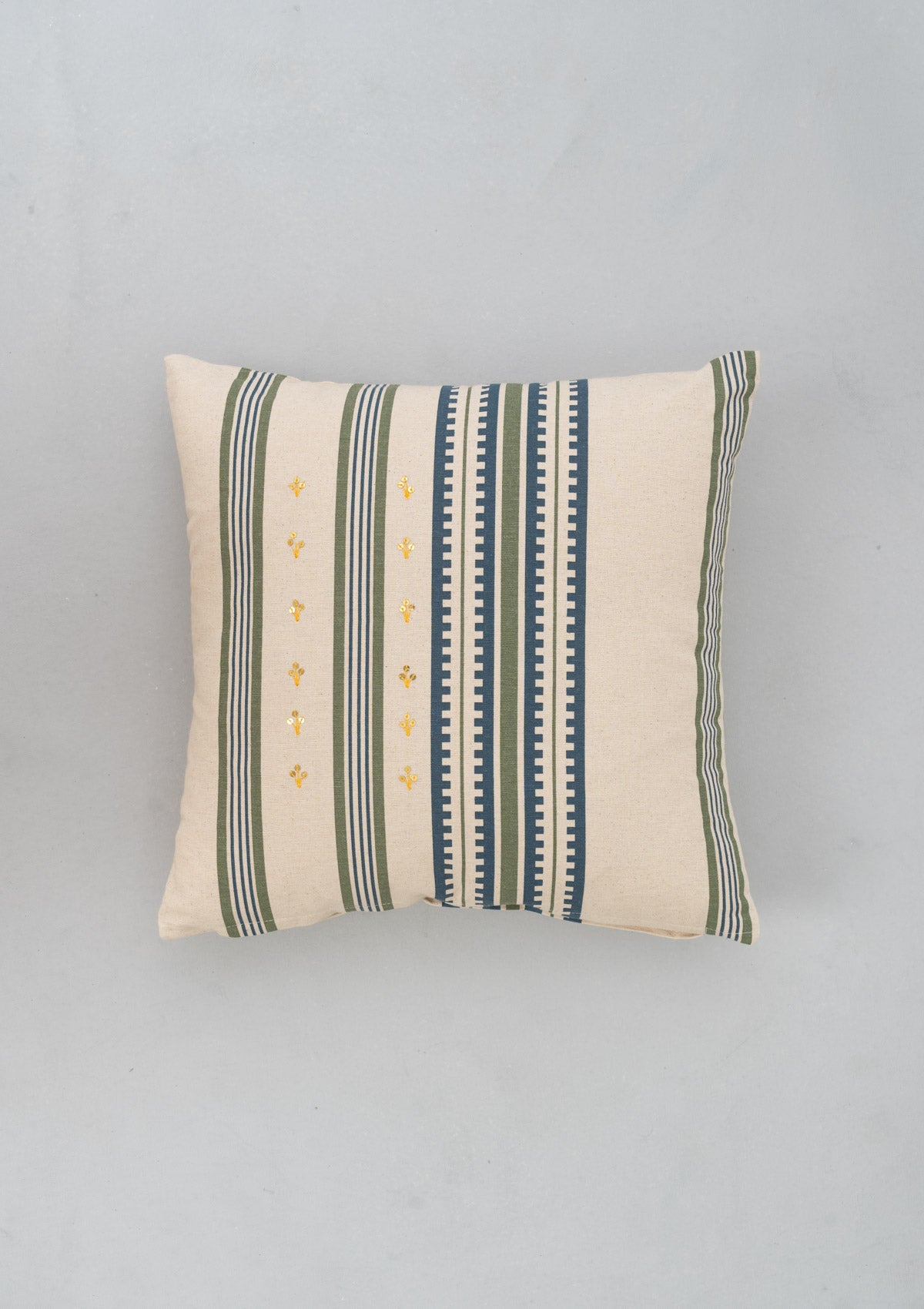 Iris Combo Set Of 4 Cotton Cushion Cover - Blue and Green