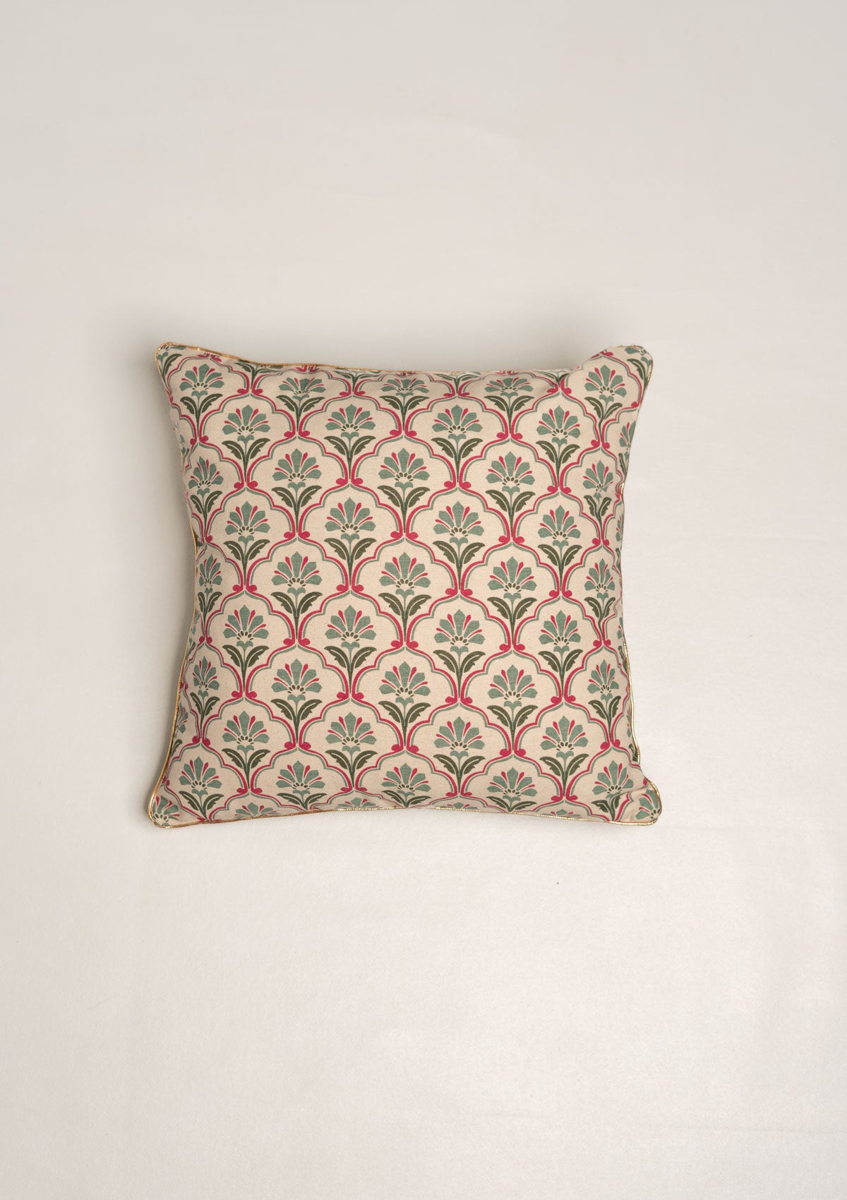 Rooz Geometric Floral 100% Cotton Cushion Cover for Sofa - Multicolor
