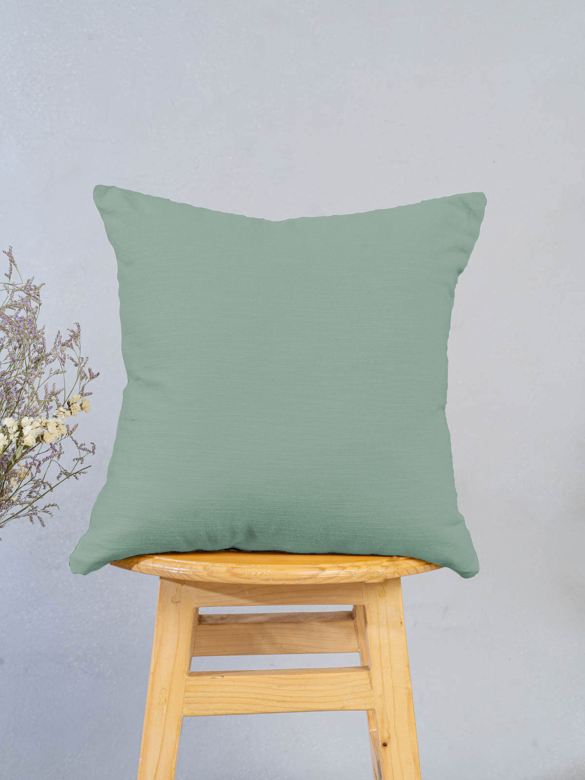 Solid 100% cotton customisable cushion cover for sofa - Sage Green