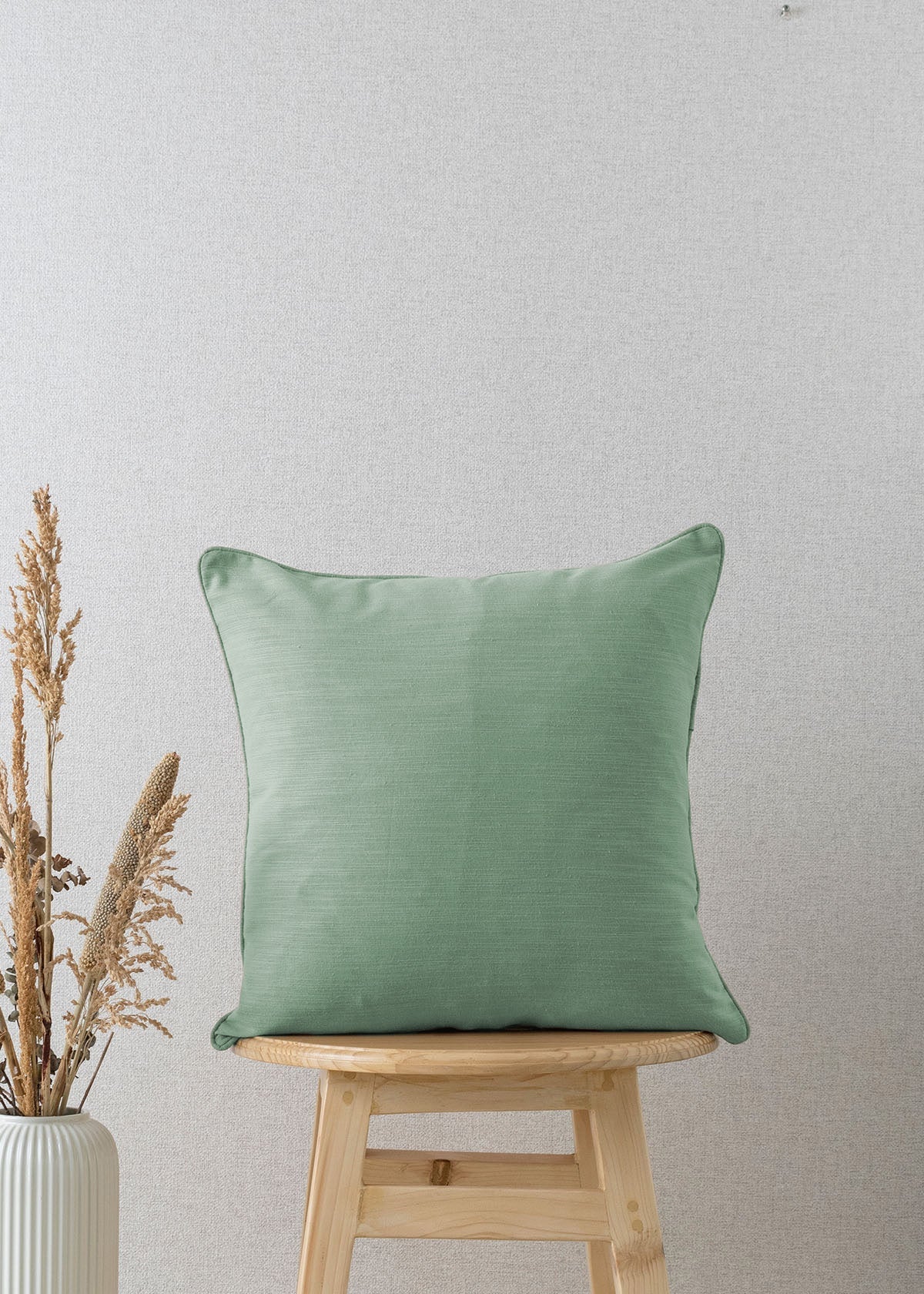 Solid Sage Green 100% cotton plain cushion cover for sofa