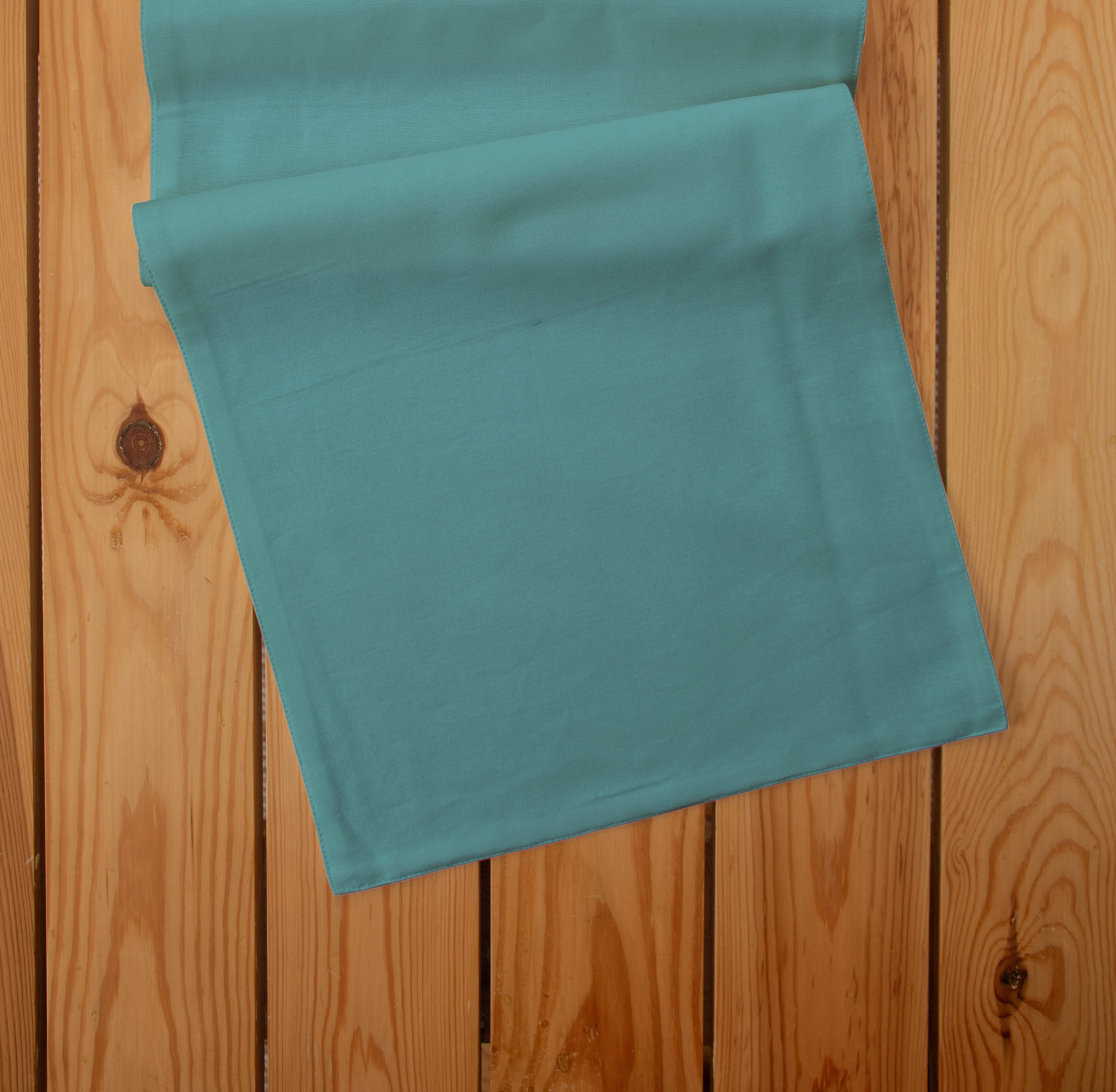 Solid 100% cotton customisable table Runner for dining - Aqua blue