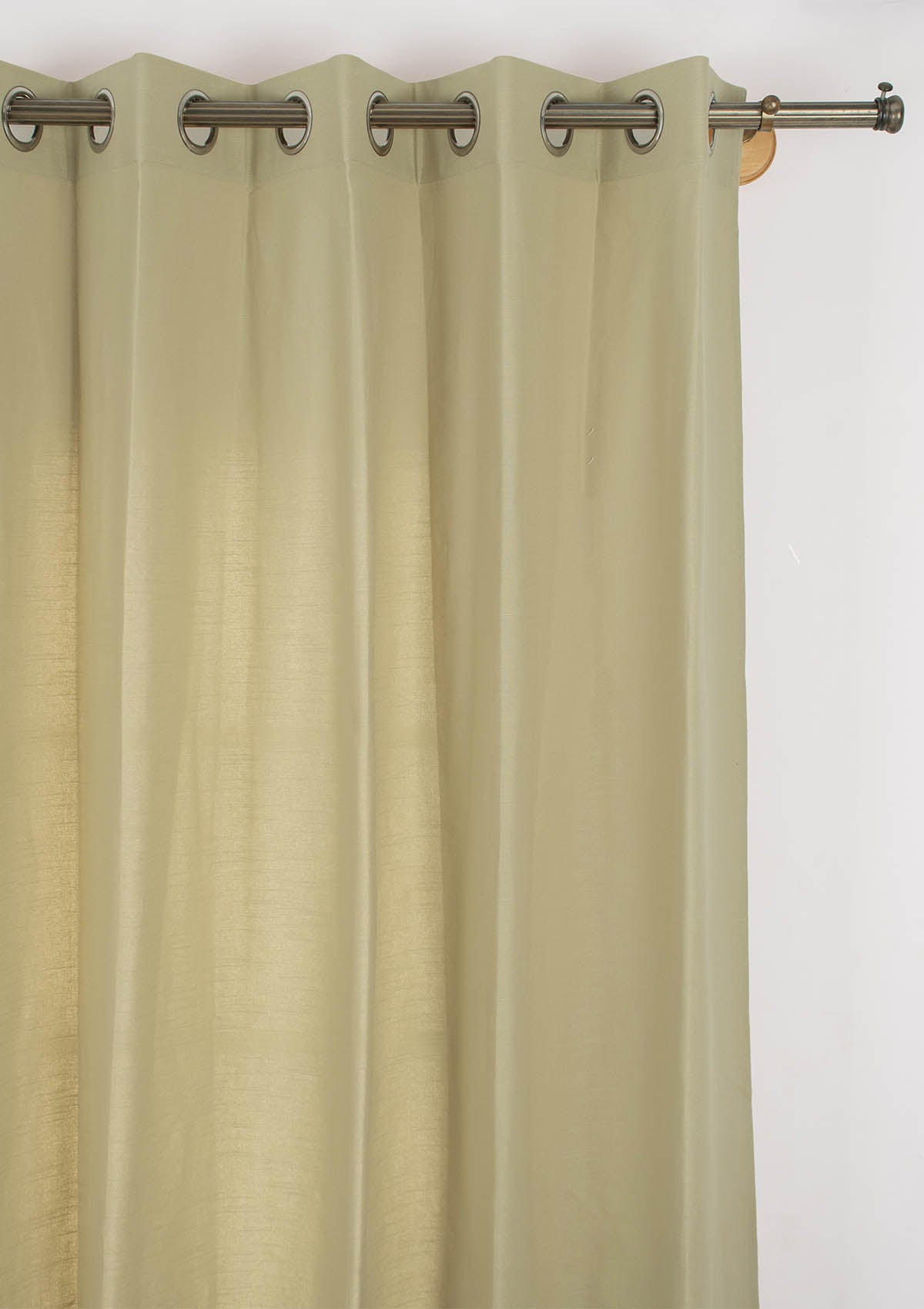 Solid Herb Green 100% cotton curtain for Living room and bedroom - Room darkening - Single Piece