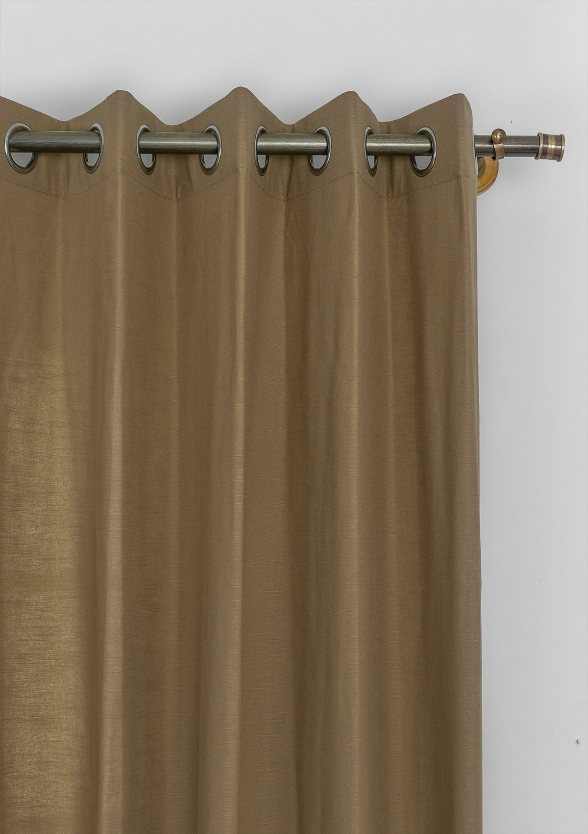 Solid chocolate brown 100% cotton plain curtain for bedroom - Room darkening - Pack of 1