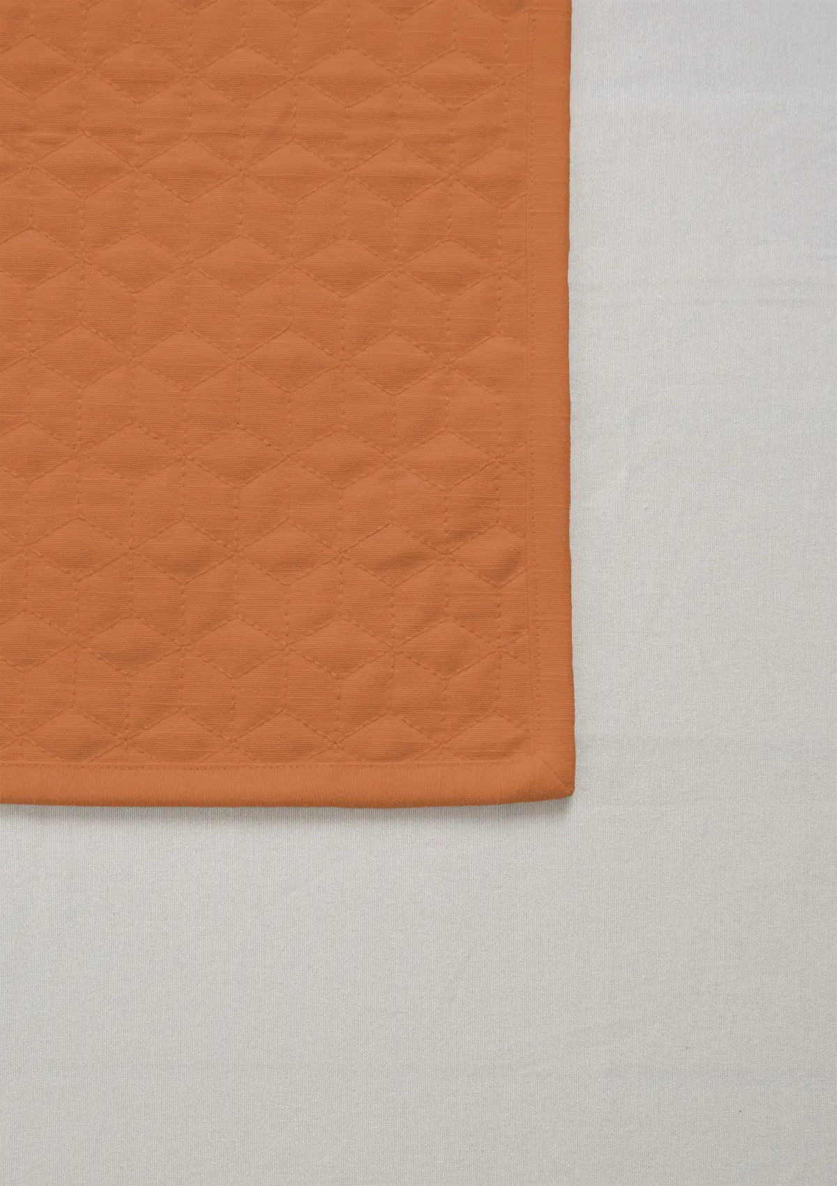 Solid 100% cotton quilted placemat for 4 seater or 6 seater dining - Orange