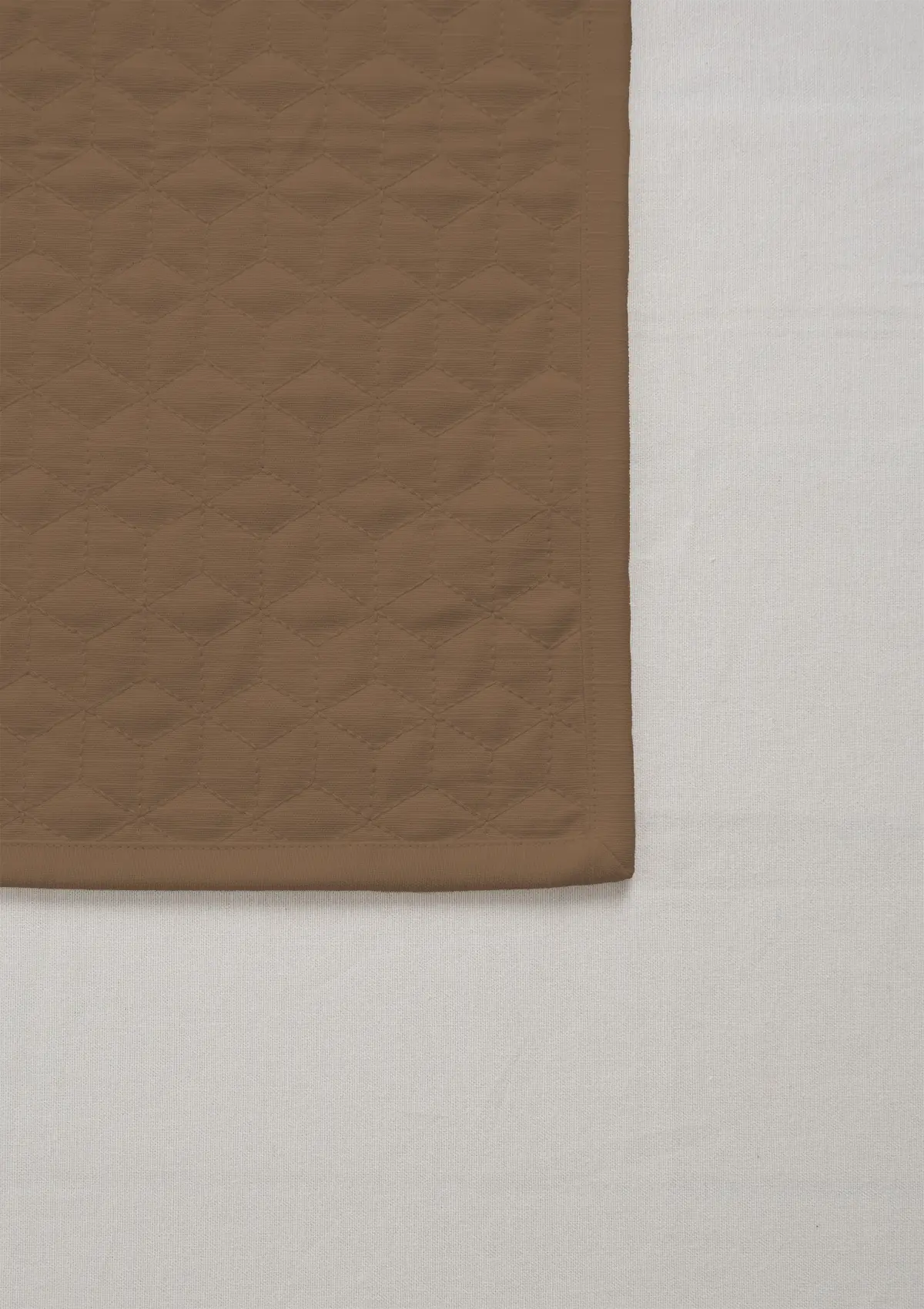 Solid chocolate brown 100% cotton quilted placemat for 4 seater or 6 seater dining