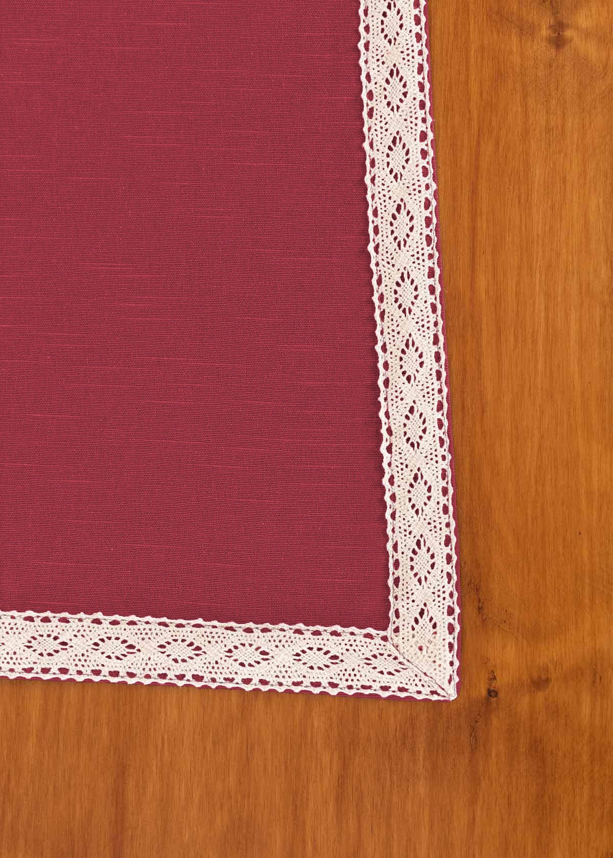 Solid 100% cotton customisable table cloth for dining - Wine Red