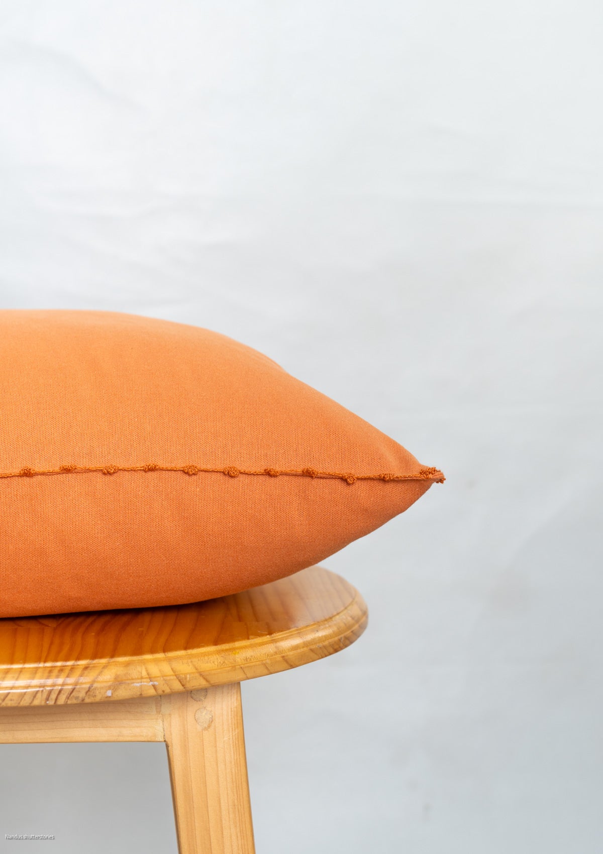 Solid orange 100% cotton plain cushion cover for sofa