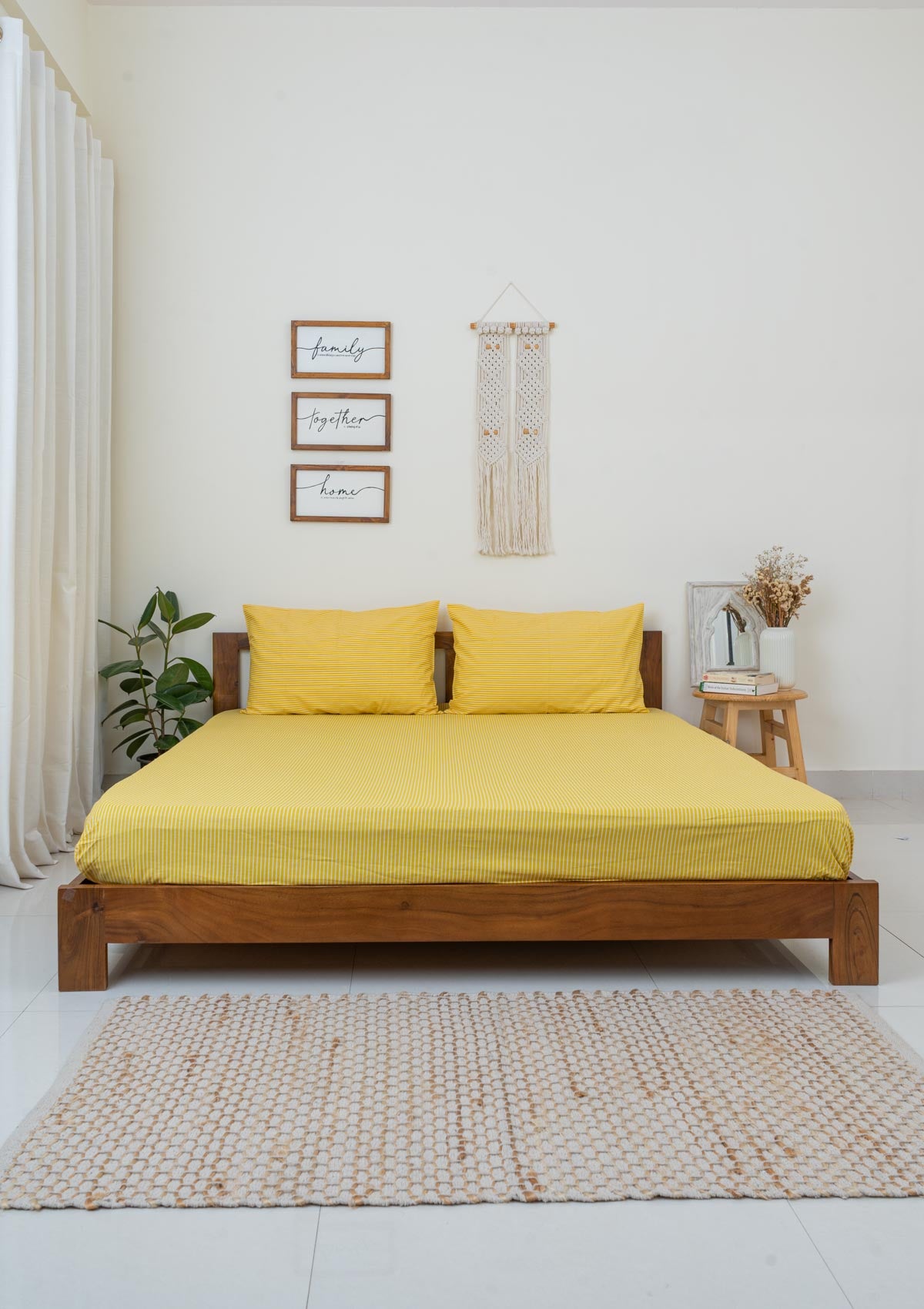 Sunshine Stripes Fitted Sheet - Yellow