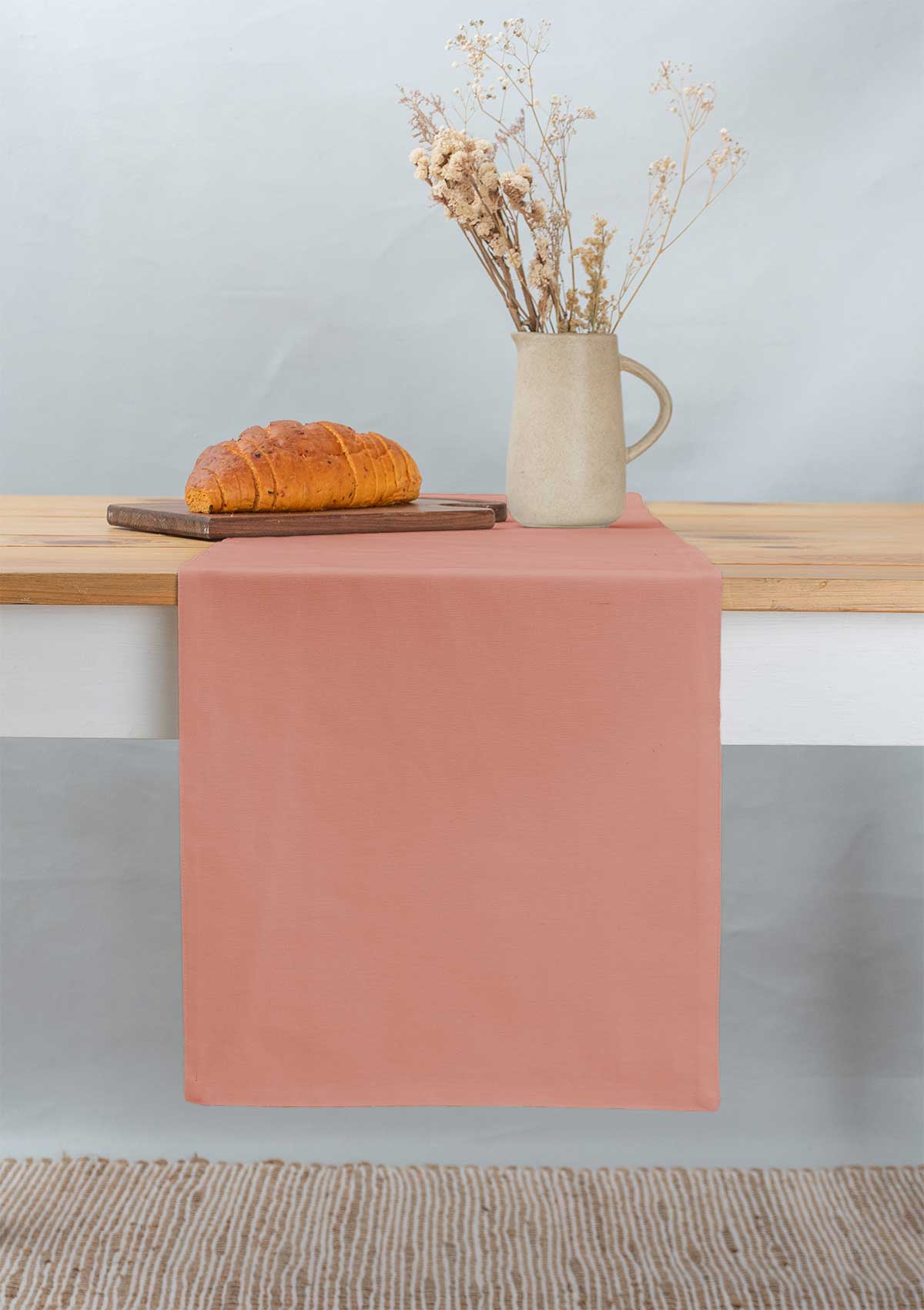 Solid 100% cotton customizable table Runner for dining - Rust