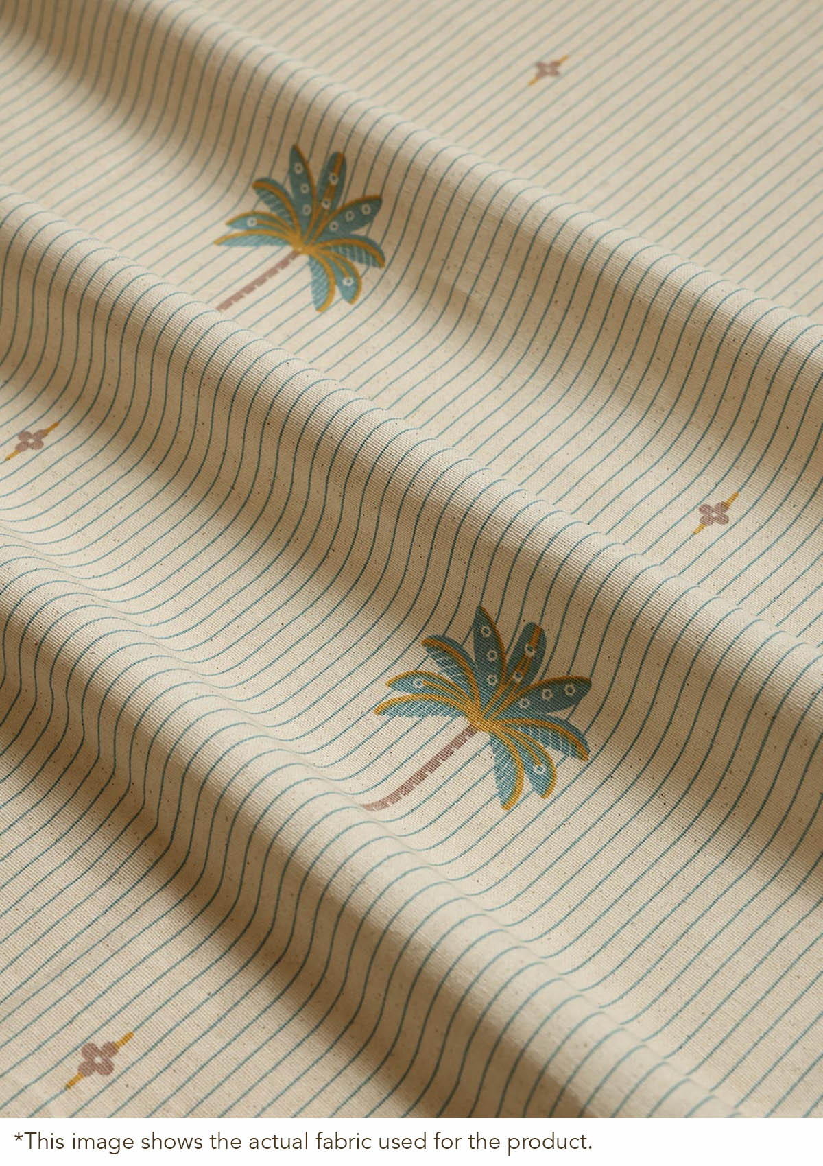 Tala Teal Floral 100% Cotton Printed Blind For Livingroom / Bedroom | Light Reduction