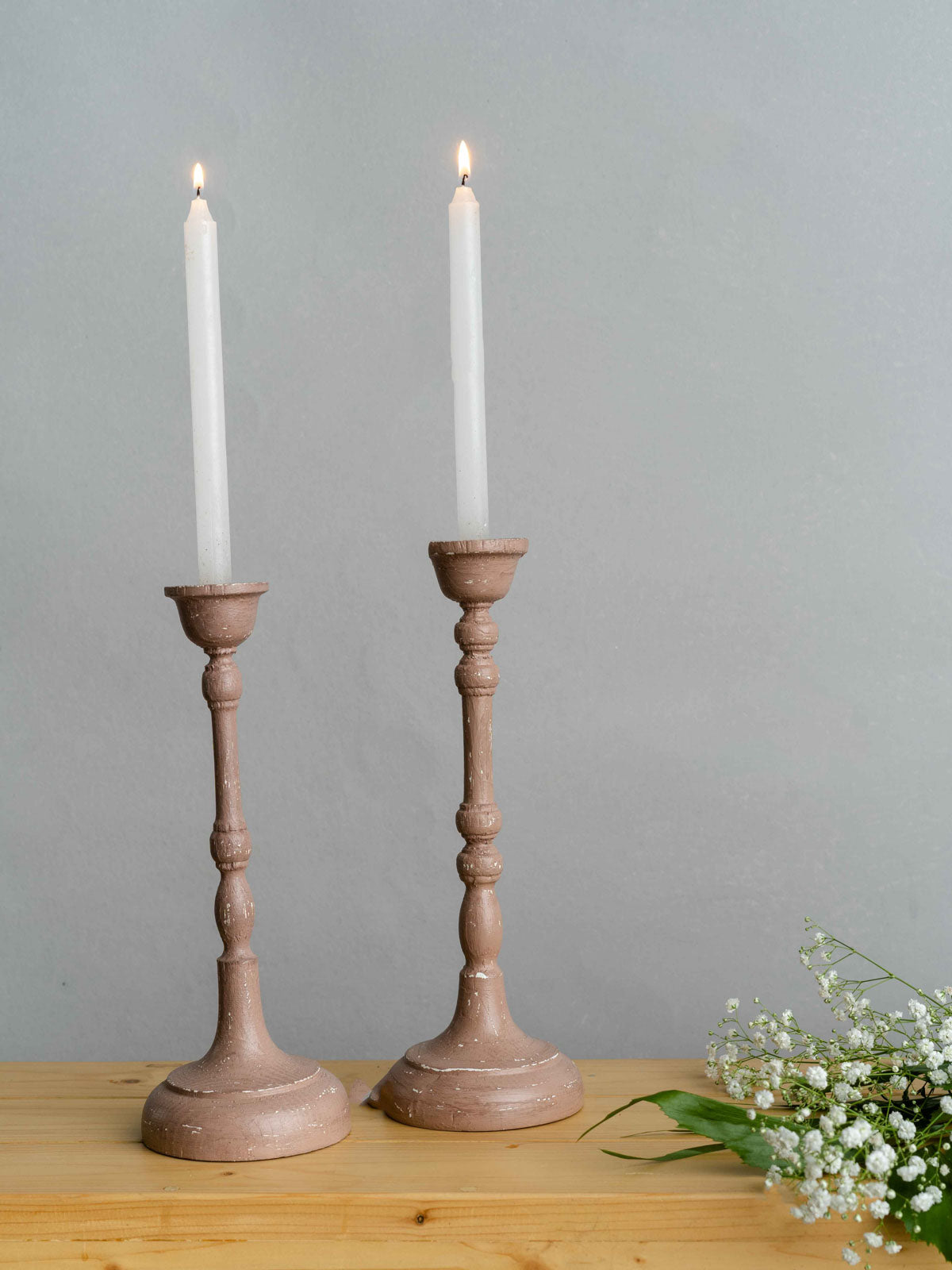 Taper Candle Stand - Scones (Set fo 2) - Peach