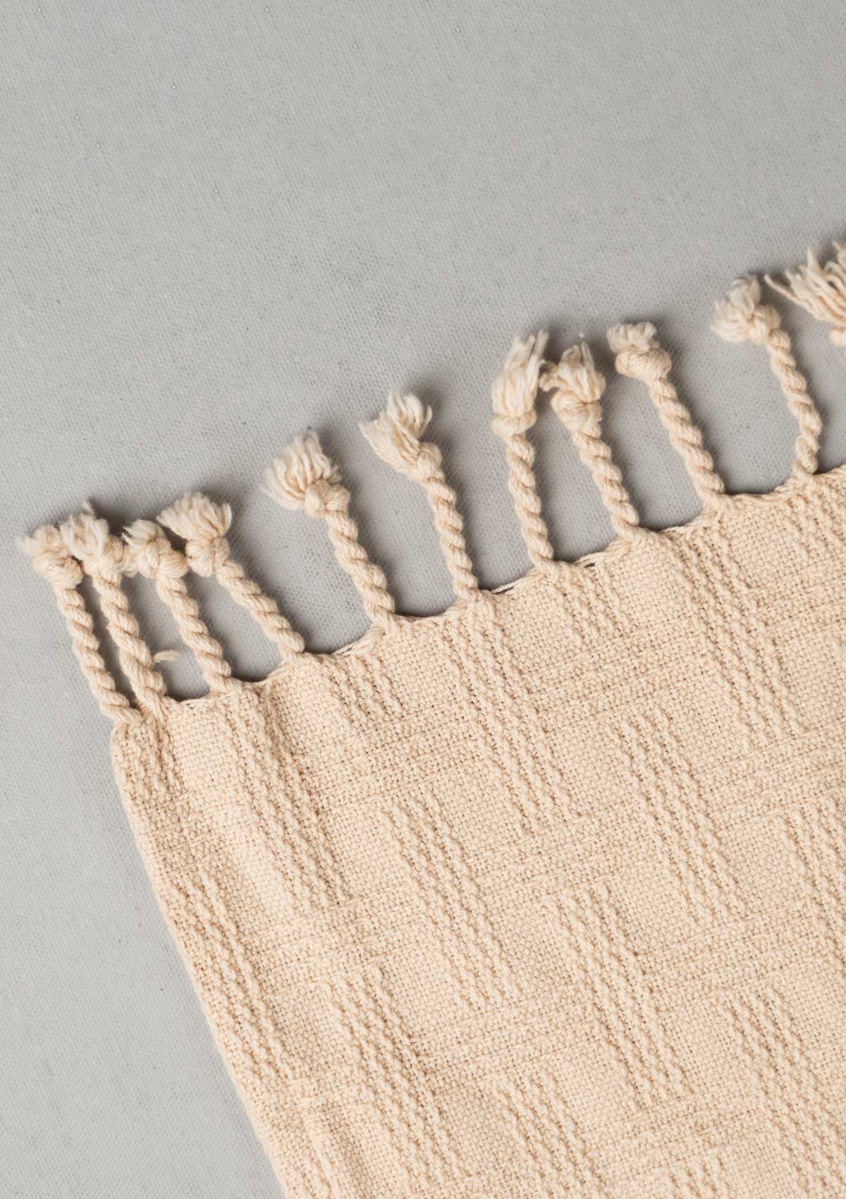 Textured Solid Throw - Ivory