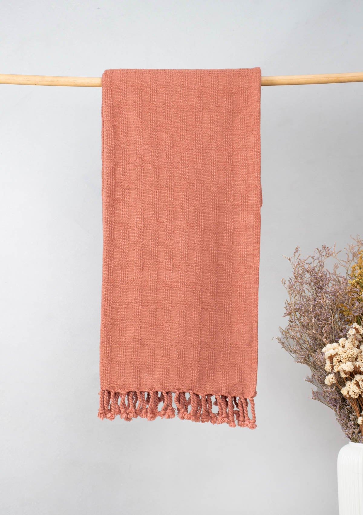 Textured solid throw - Rust